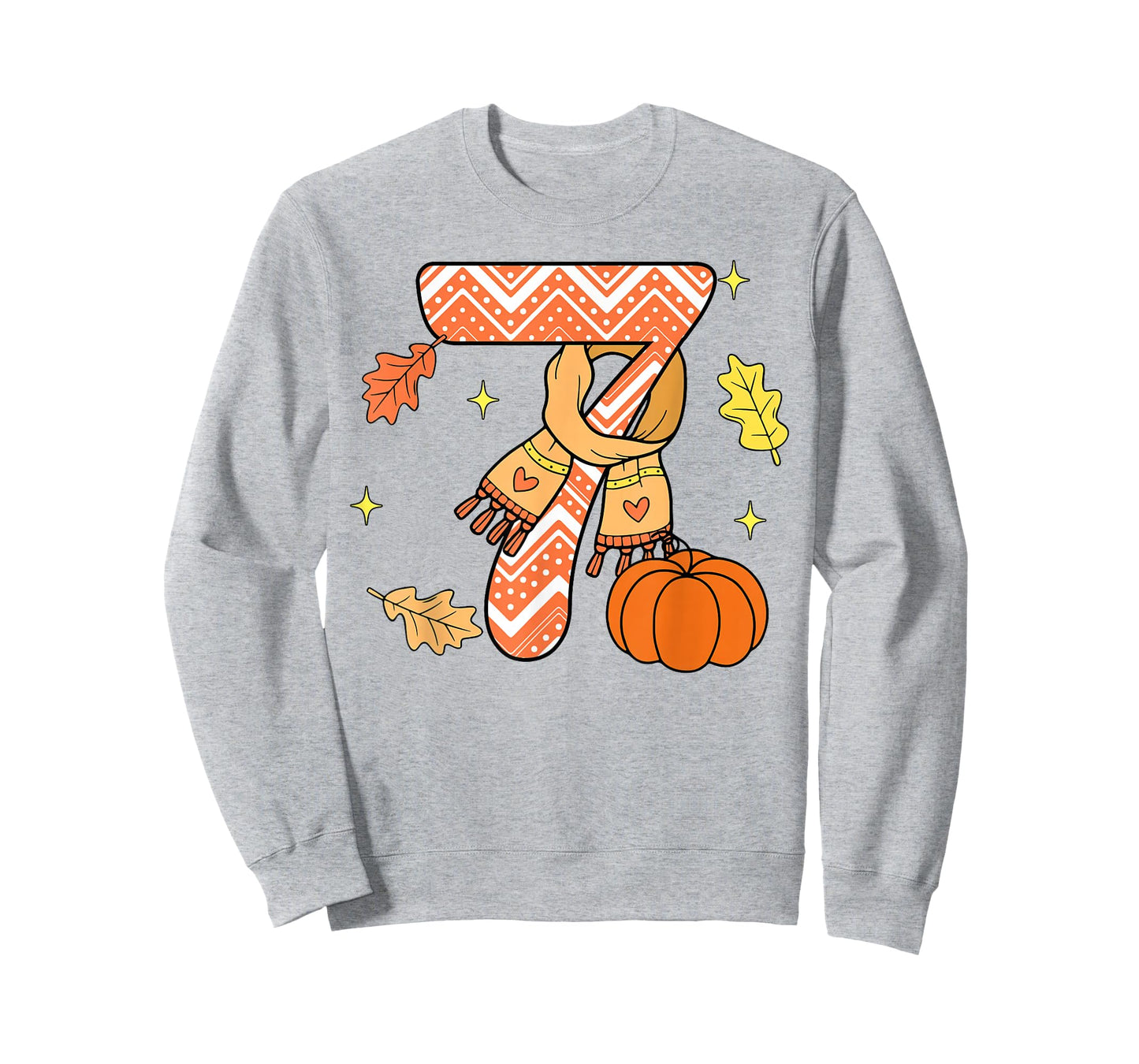 Number 7 Fall Matching Autumn Pumpkin Cozy Style T-Shirt