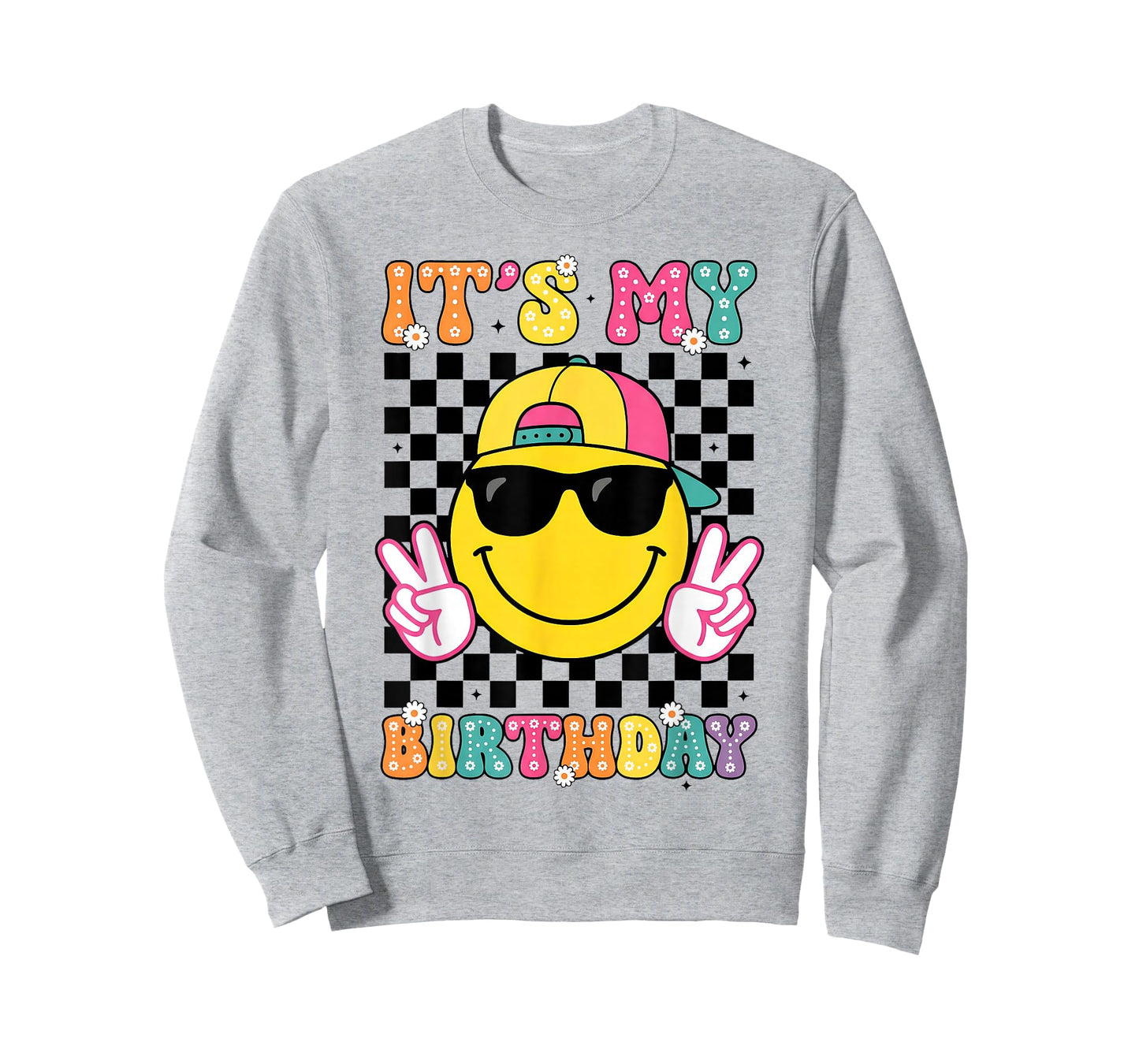 Groovy It's My Birthday Girls Women Teens Kid Bday Flower T-Shirt