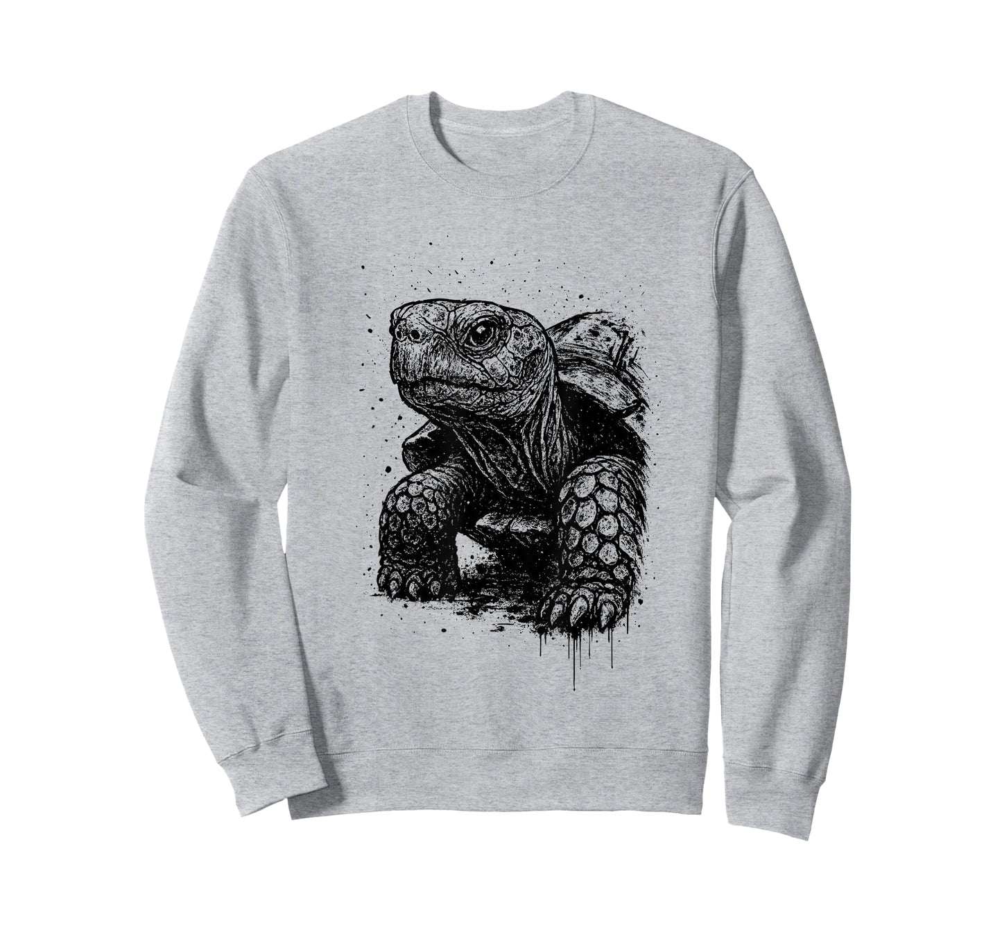 Tortoise Ink Art Grunge Edgy Wildlife Nature Portrait Turtle T-Shirt