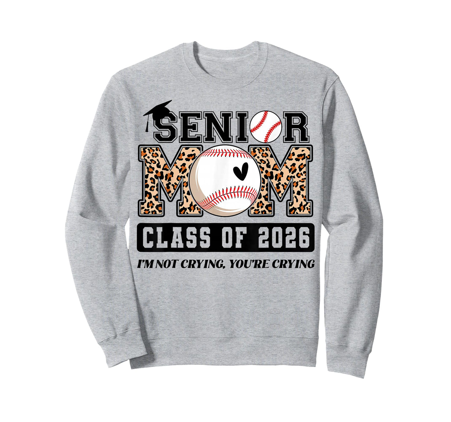 Senior Mom Class of 2026 Cute Baseball Player Graduation T-Shirt