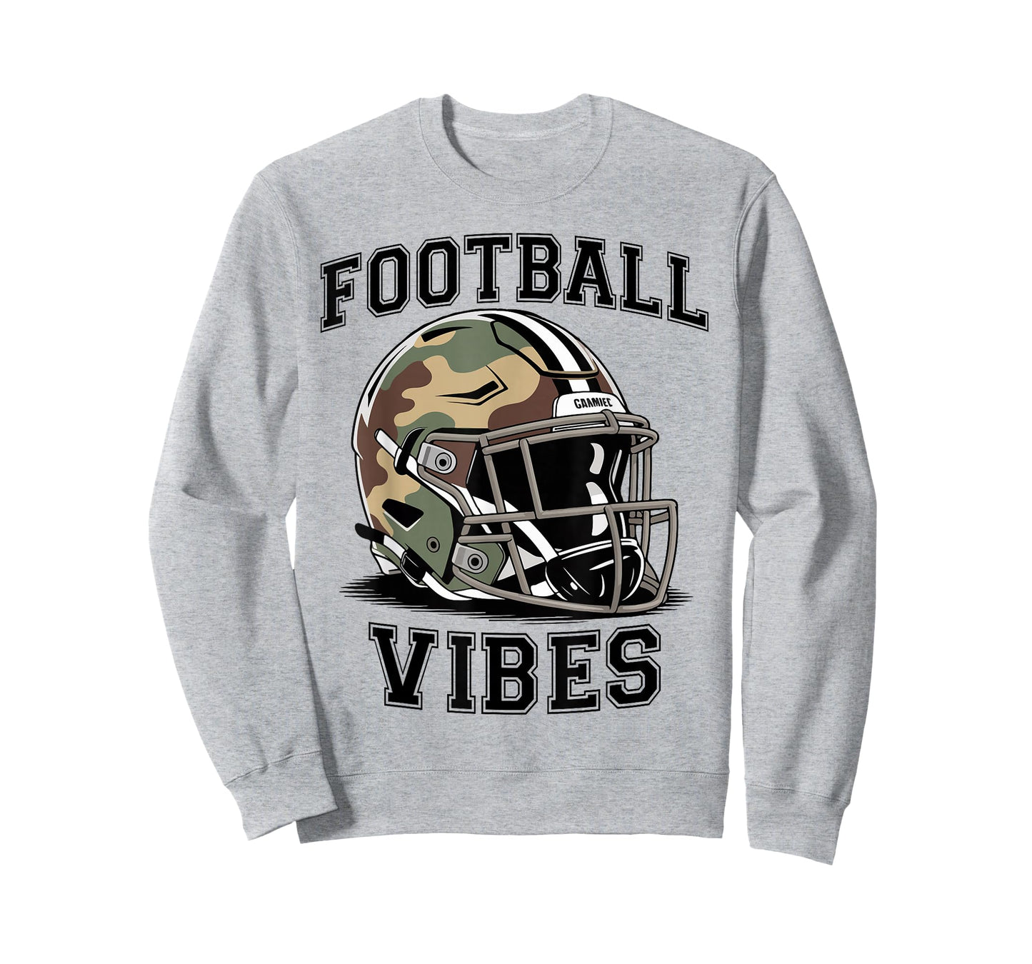 Football Game Day Vibes Camo Football Helmet Camouflage Boys T-Shirt
