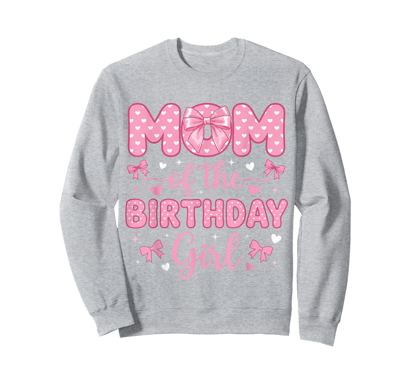Mom of The Birthday Girl Coquette Bow Party Family Matching T-Shirt