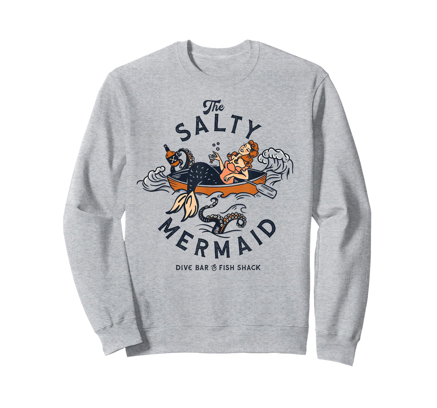 Mermaid Dive Bar & Salty Fish Shack. Vintage Pinup Art Shirt T-Shirt