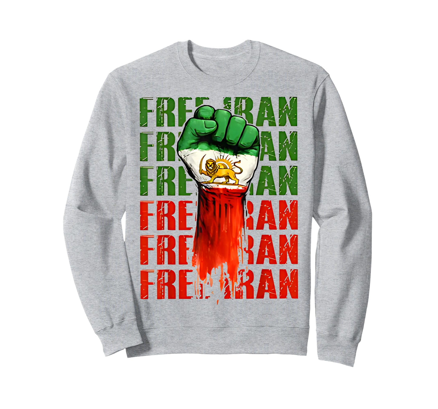 Free Iran Symbol Flag Heartbeat Freedom Love T-Shirt
