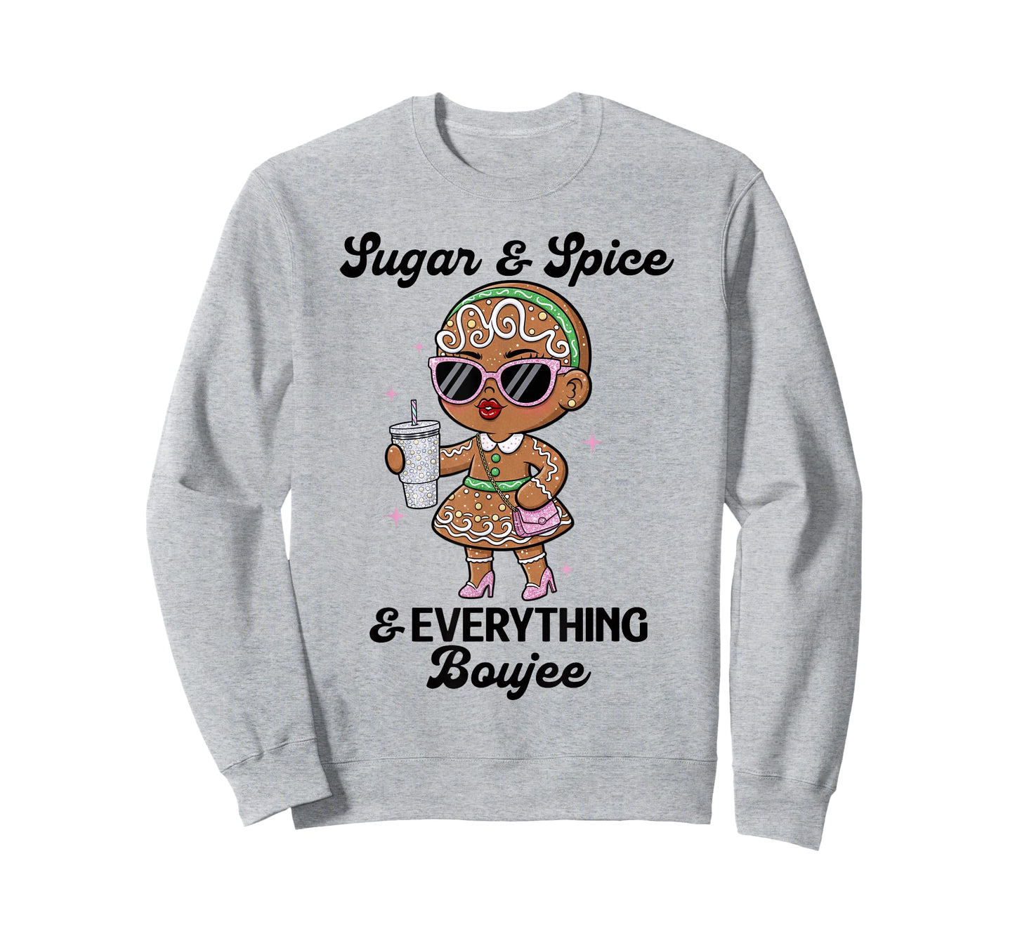 Sugar & Spice & Everything Boujee Funny Christmas Graphic T-Shirt