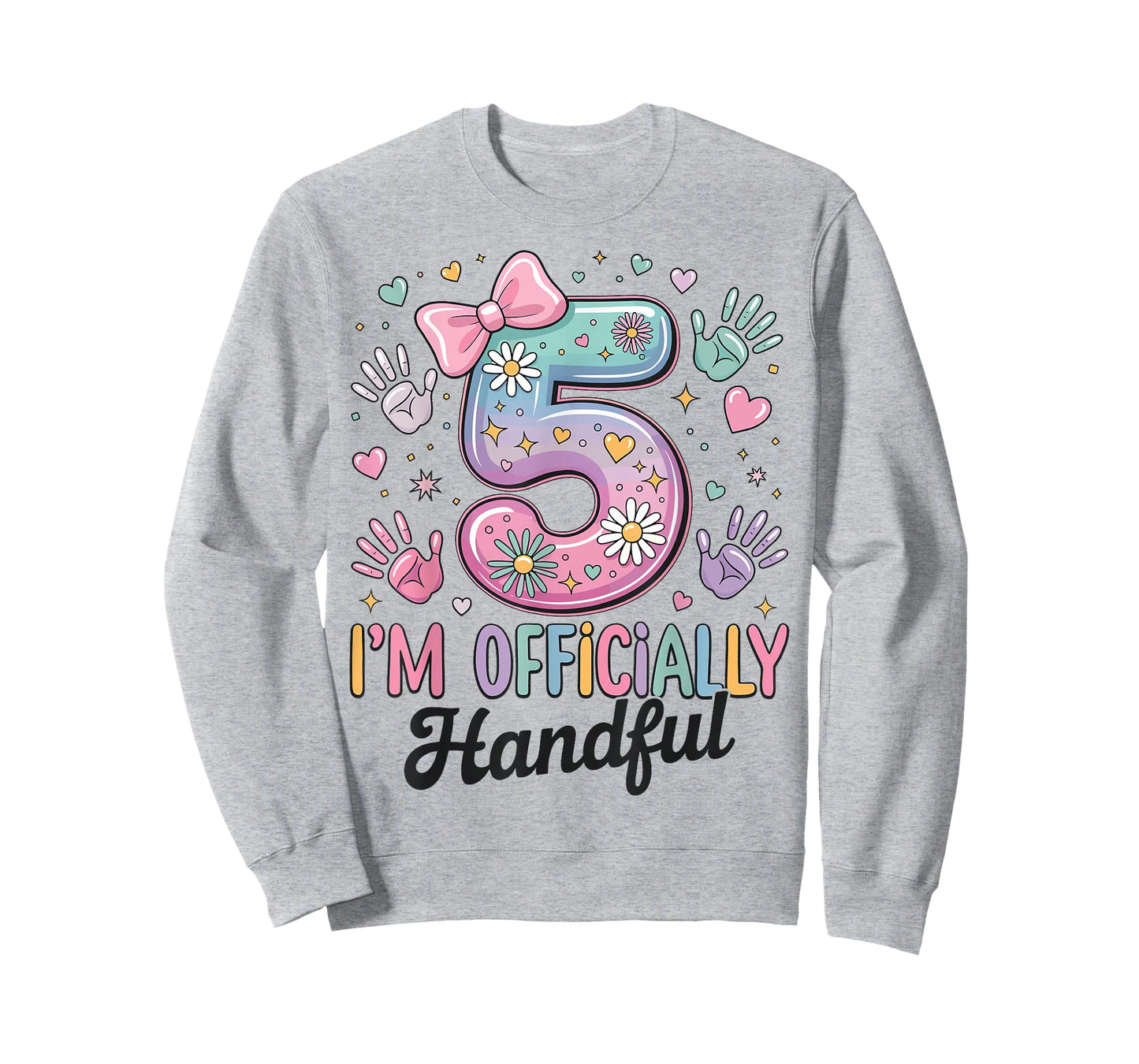 Kids I'm Officially A Handful Five 5th Birthday Girls Boys T-Shirt