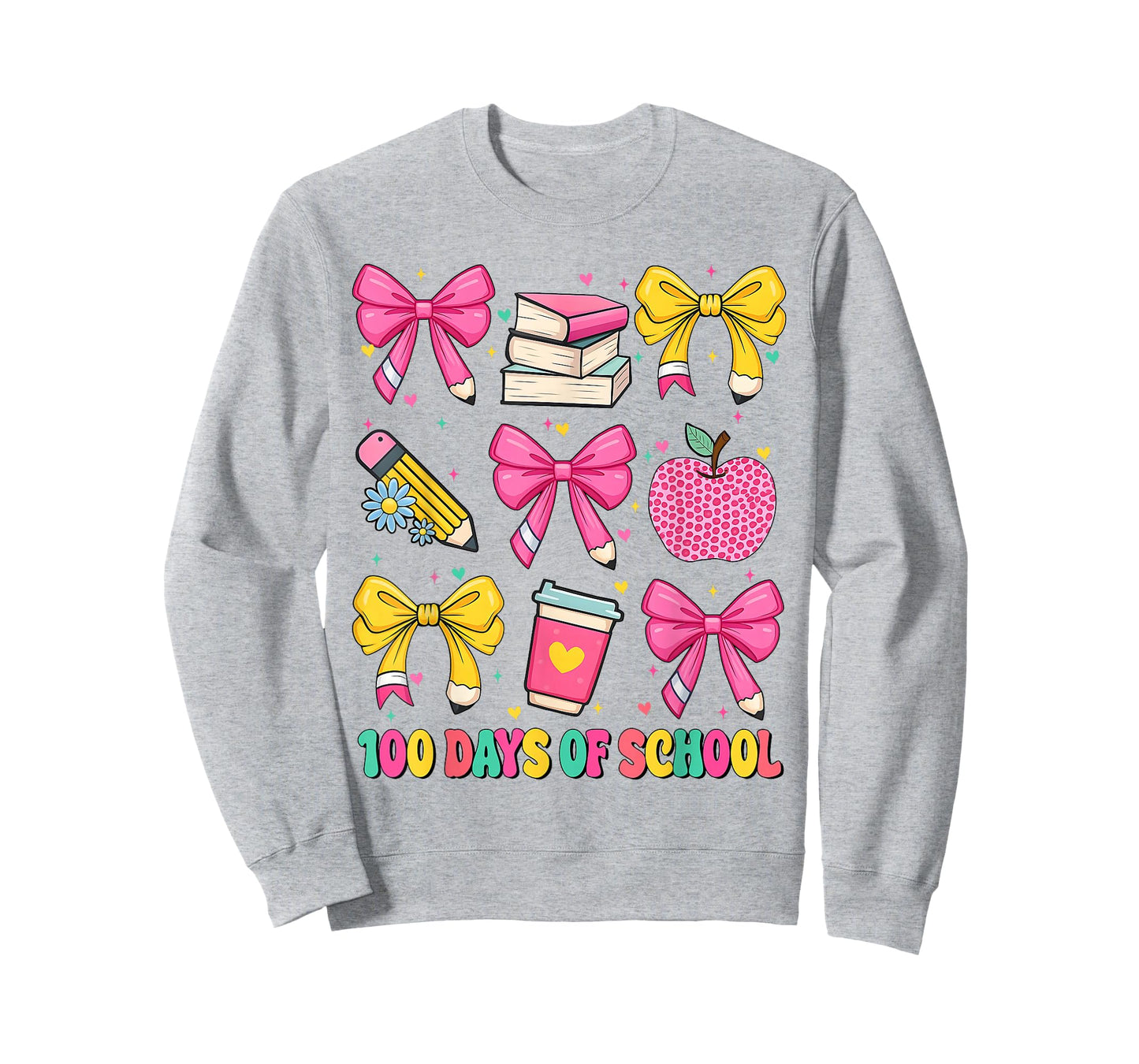 100 Days of School Bow Pink 100th Day Teacher Girl T-Shirt