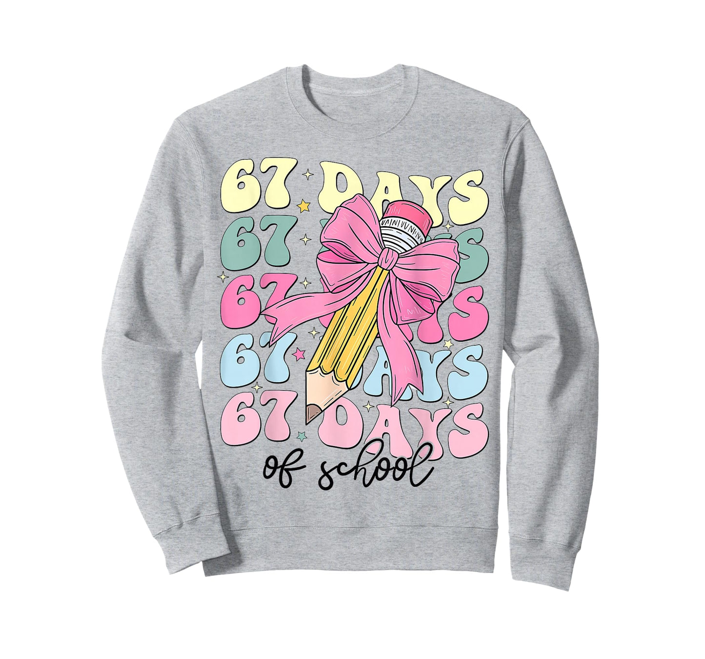 67 Days of School Girls Coquette Bow 67th Day of School T-Shirt