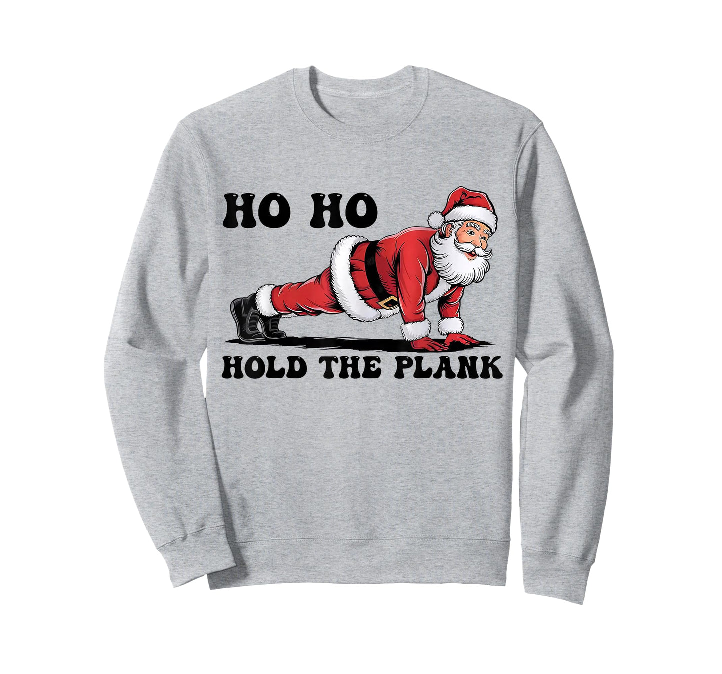Ho Ho Hold The Plank Santa Workout Funny Christmas Gym T-Shirt