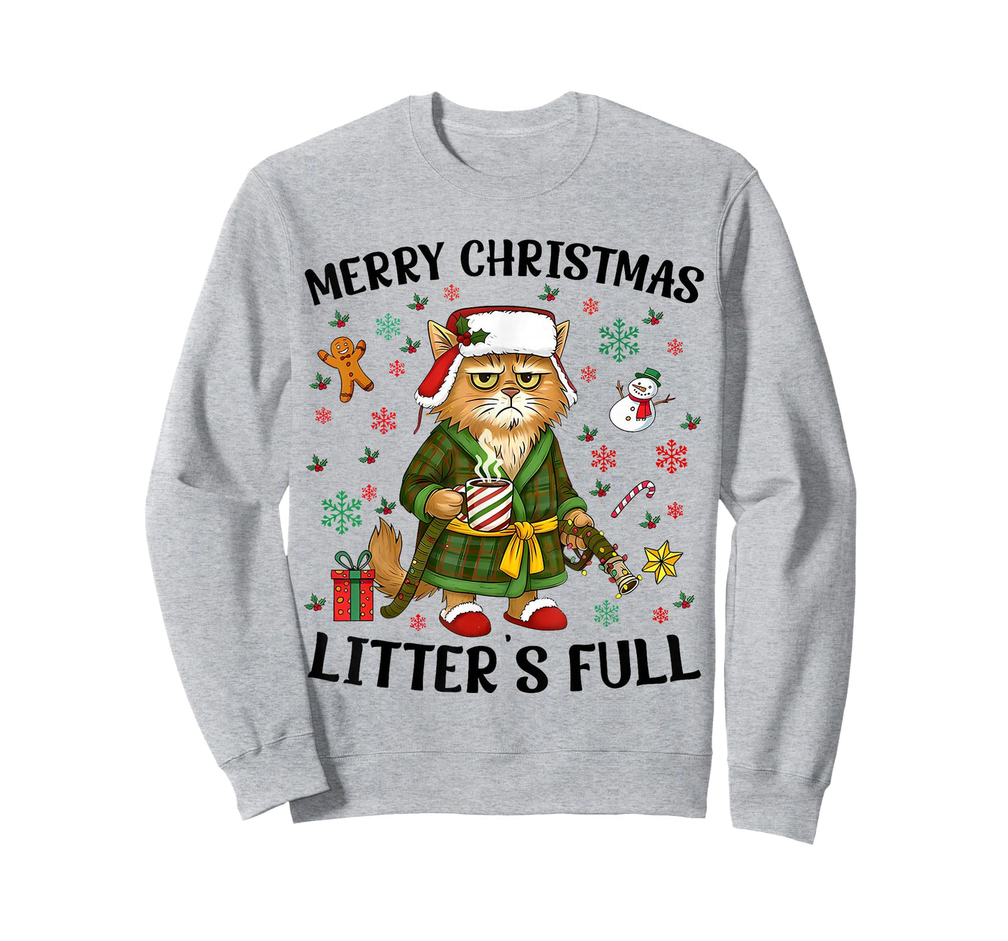 Merry Christmas Litter’s Full Funny Cat Lover T-Shirt