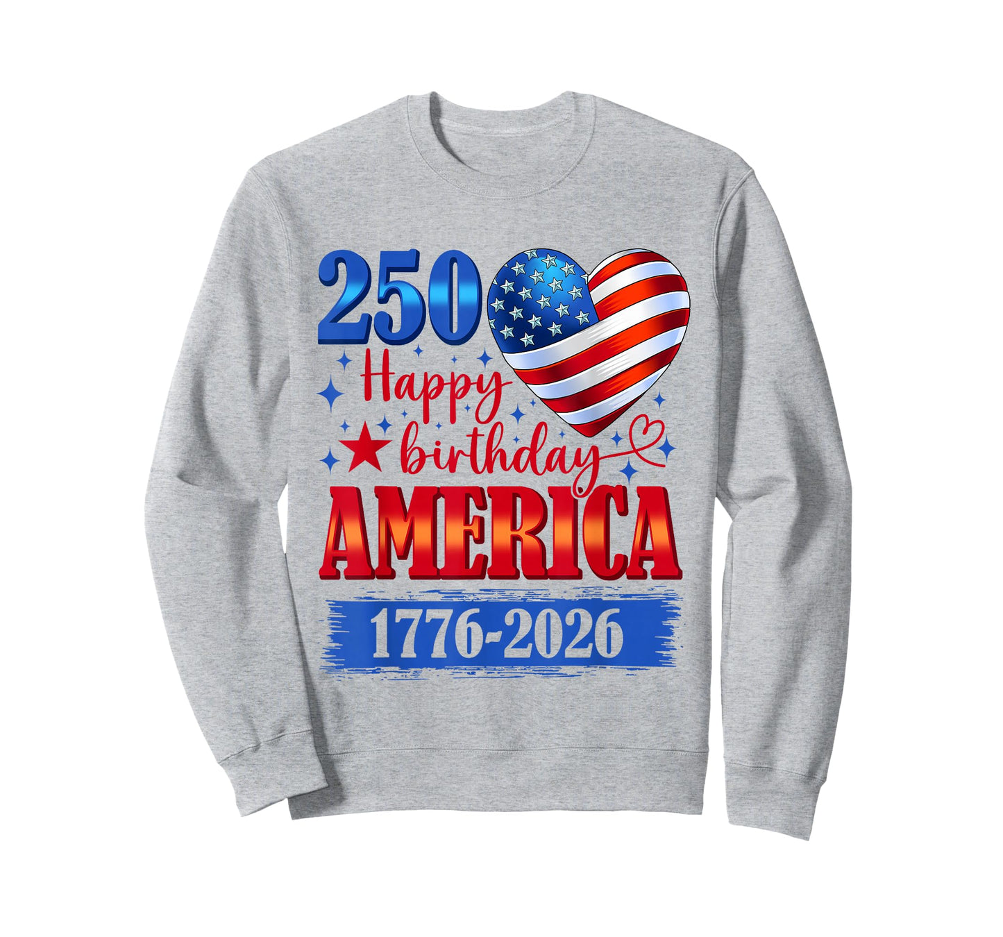 USA Hearts 1776 2026 July 4th 250th Birthday USA 250 Years T-Shirt