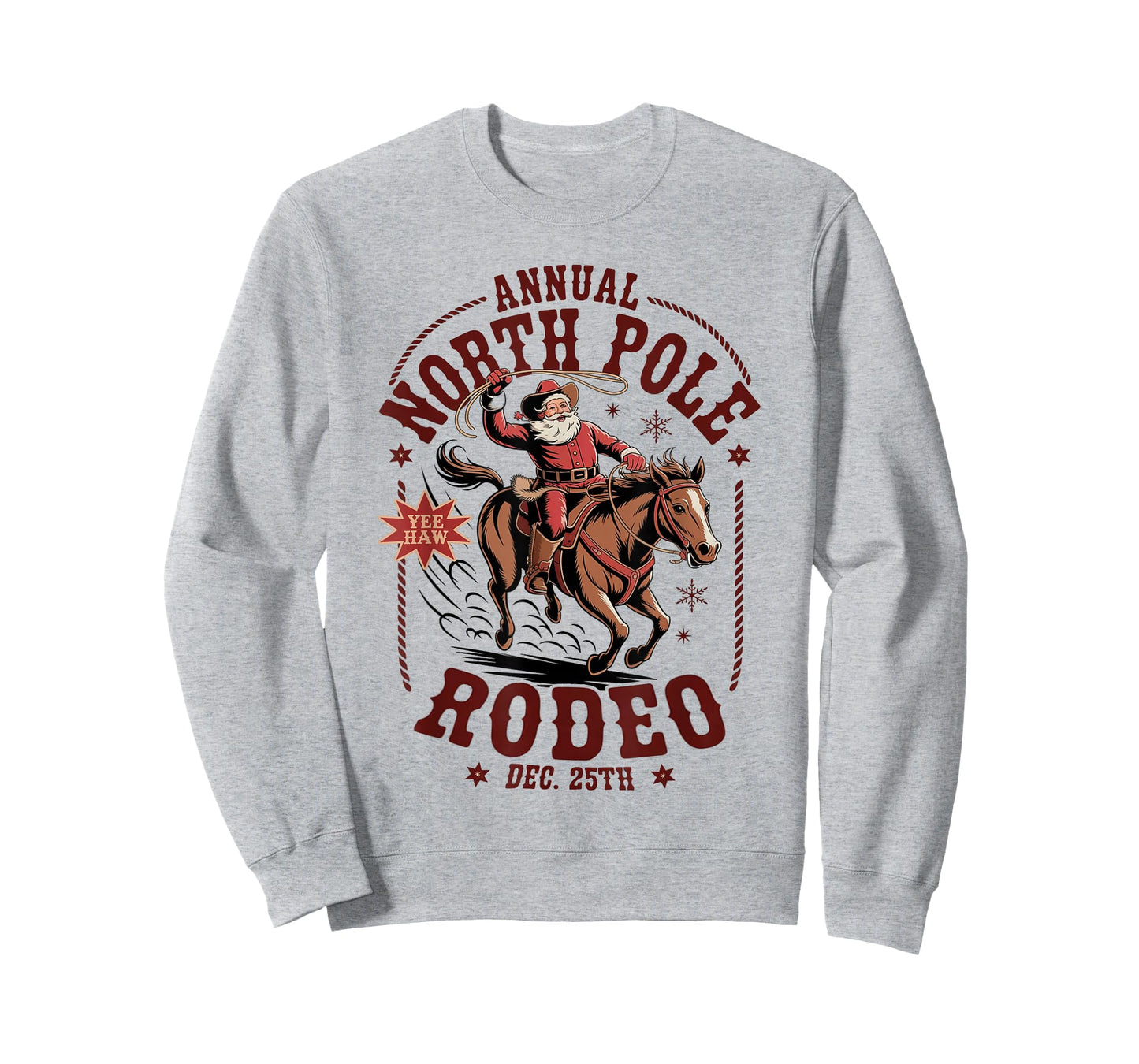 Vintage Annual North Pole Rodeo Santa Cowboy Christmas T-Shirt