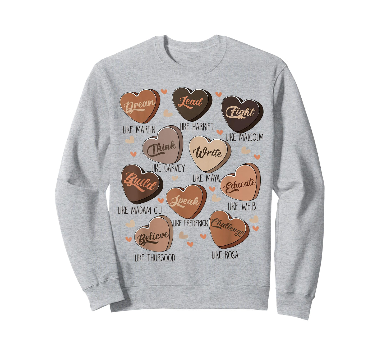 Celebrating Black History with Educated Leader Hearts T-Shirt