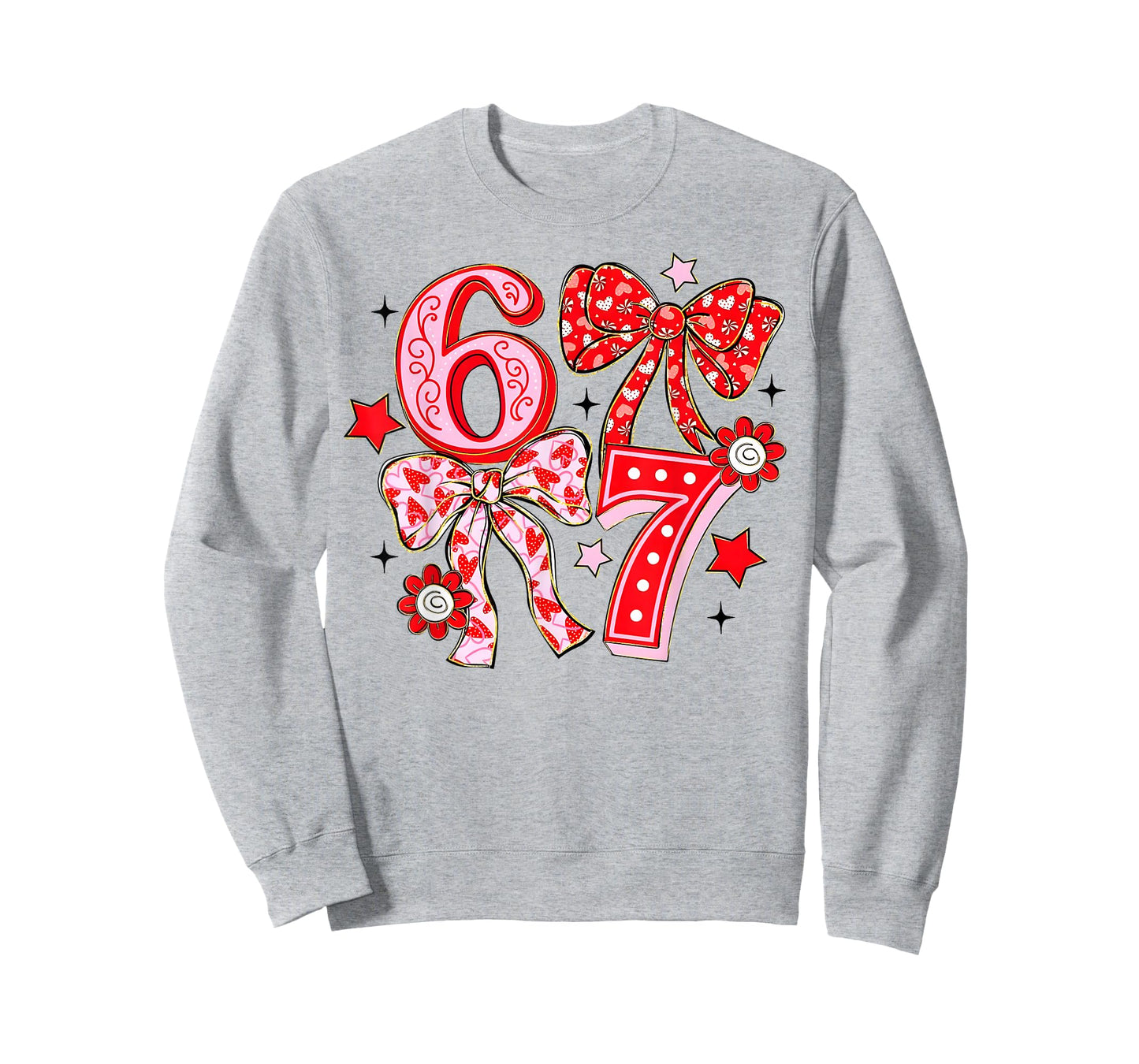 Valentine Funny Six Seven 6 7 Meme Slang Men Women Boy Girl T-Shirt