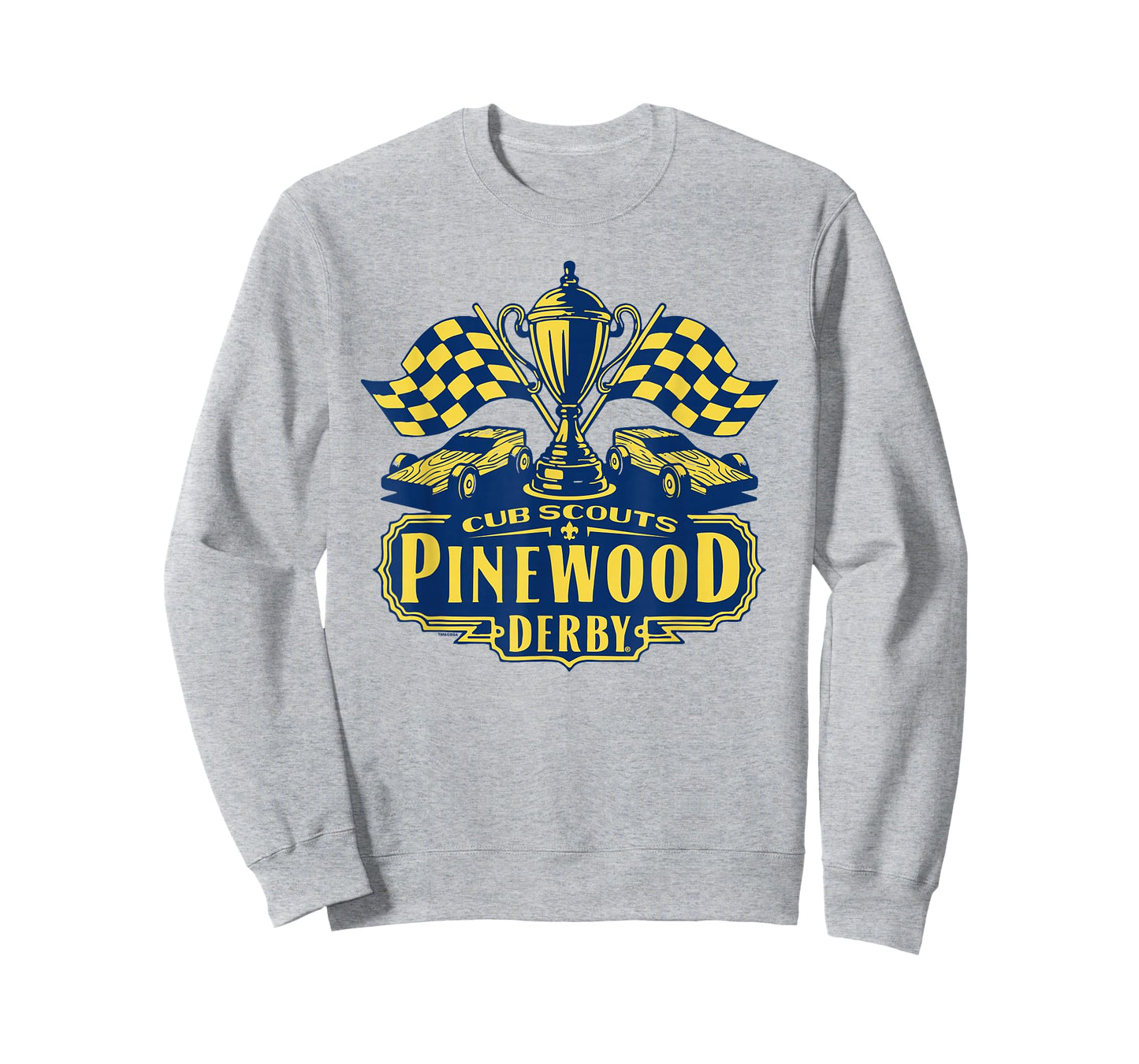 Pinewood Derby Cub Scouts Checkered Flag Racing Trophy Logo T-Shirt