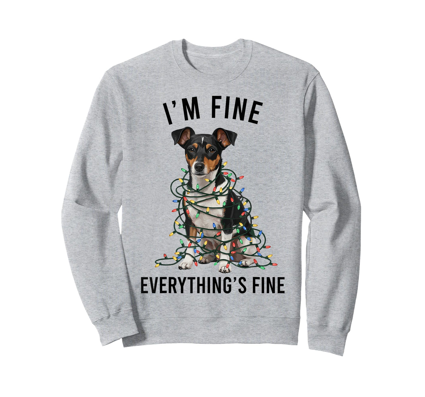 Rat Terrier Christmas I'm Fine Everything is Fine T-Shirt