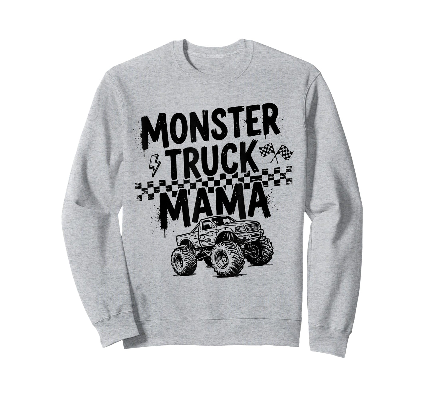 Monster Truck Mama Checkered Mothers Day Mom Birthday Women T-Shirt