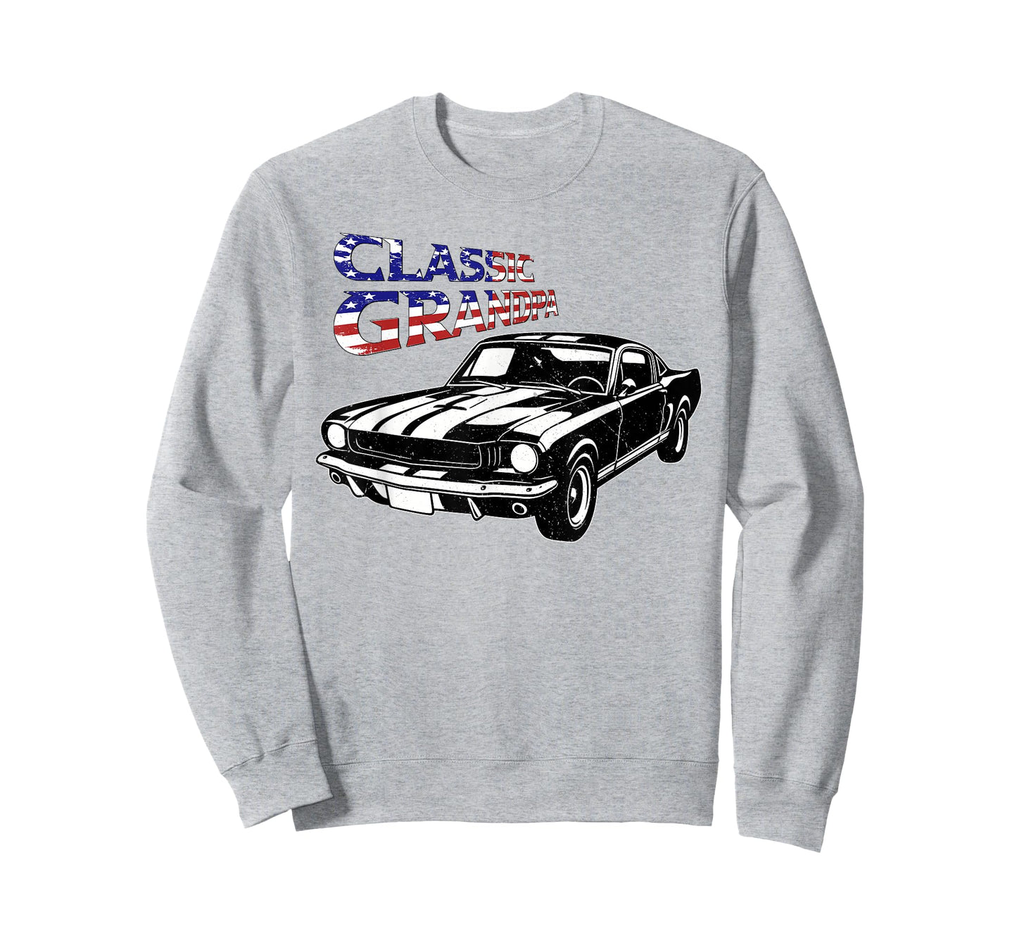 Car Classic Grandpa US Flag Funny Mens Grandfather Dad T-Shirt