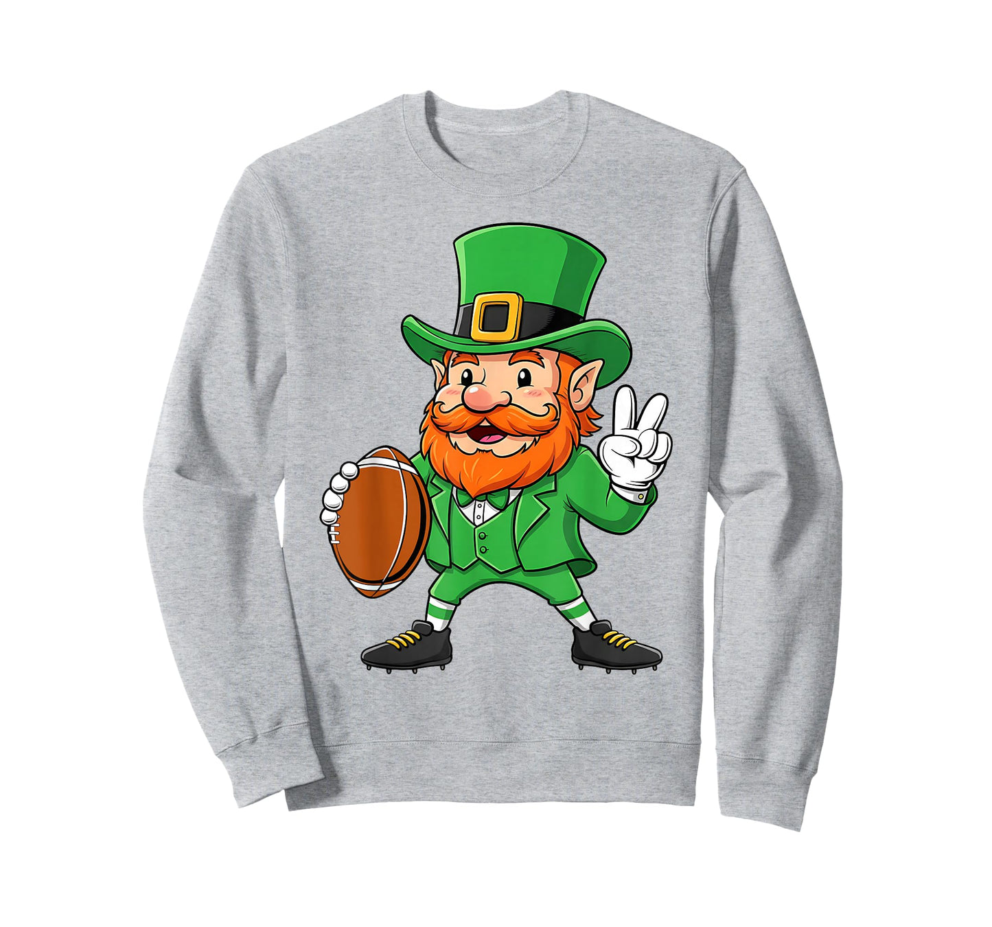 St Patricks Day Football Funny Leprechaun Kids Men Boys T-Shirt