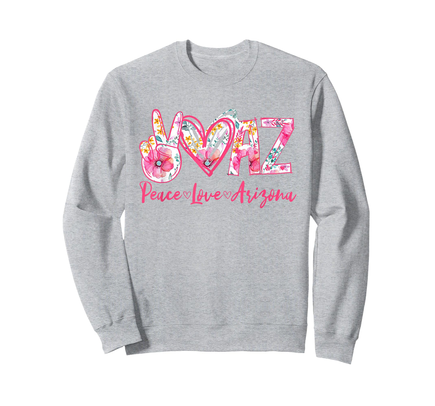 Peace Love Arizona Floral Vintage Arizona Pride State T-Shirt