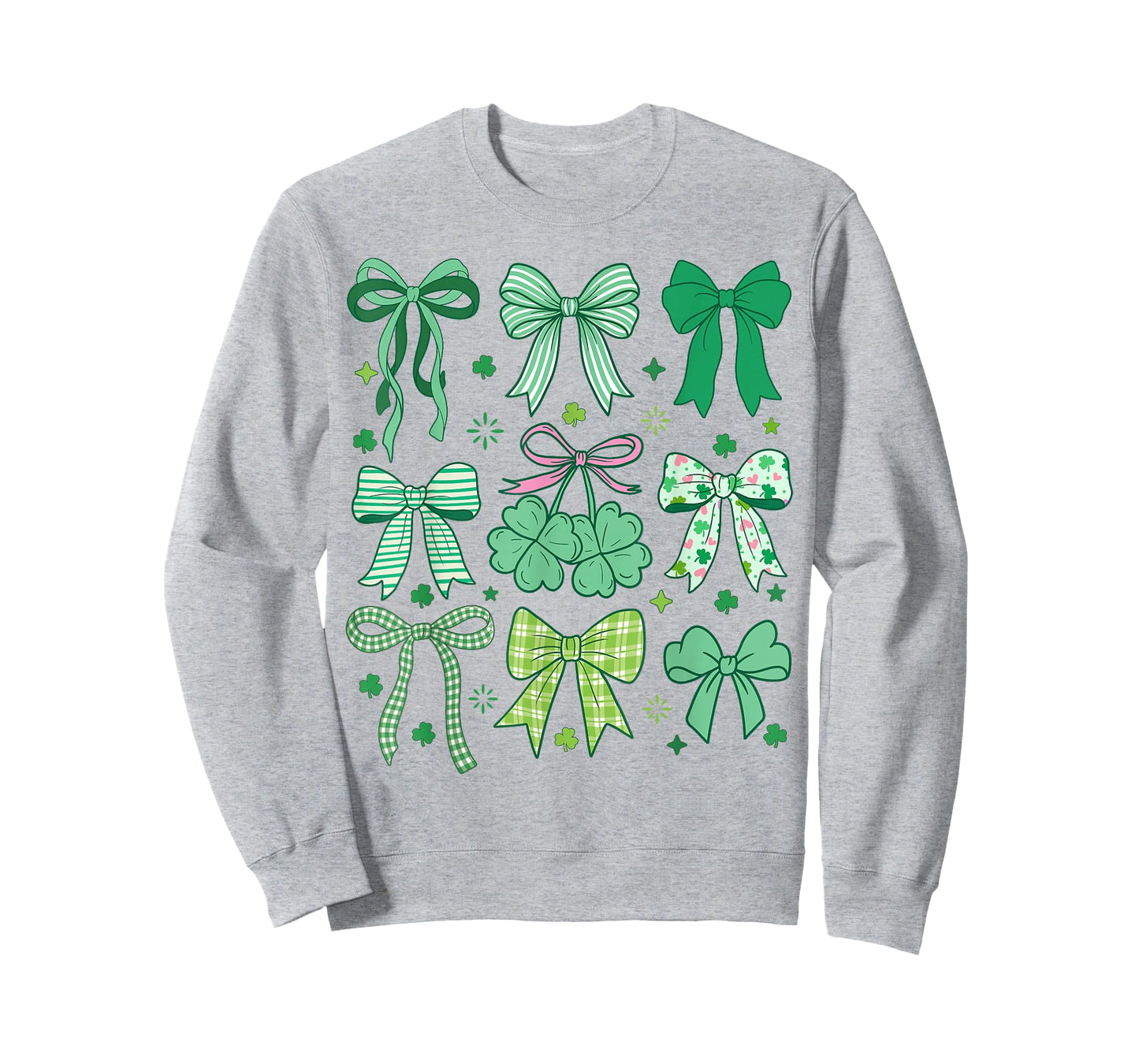 Cute Green Shamrock Bow Coquette St Patricks Day T-Shirt