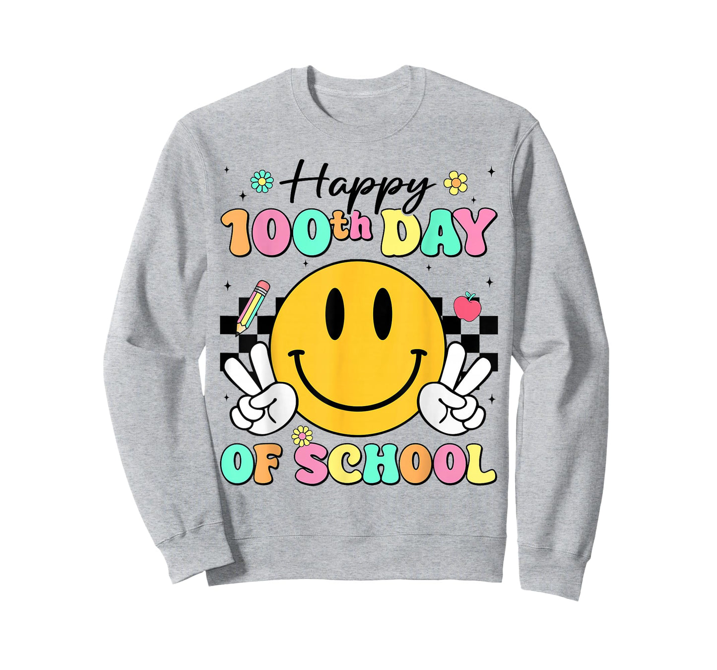 Happy 100th Day of School Cute Smile Face 100 Days of School T-Shirt