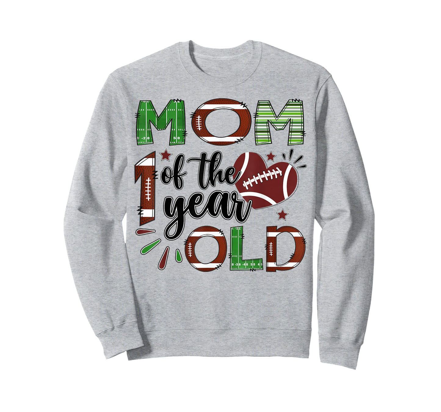 Mom of The 1 Year Old Football 1st Birthday Boy Matching T-Shirt