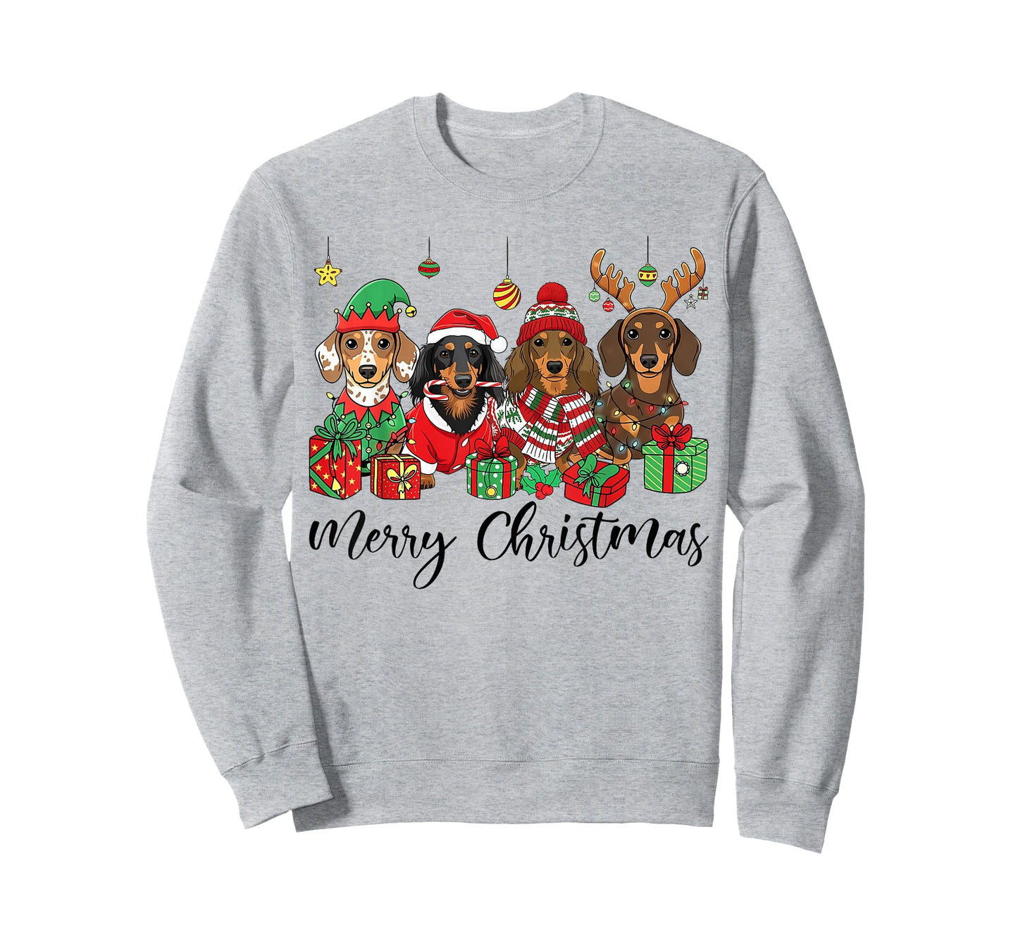Merry Christmas Dachshund Dog Xmas Lights Holiday Pet T-Shirt