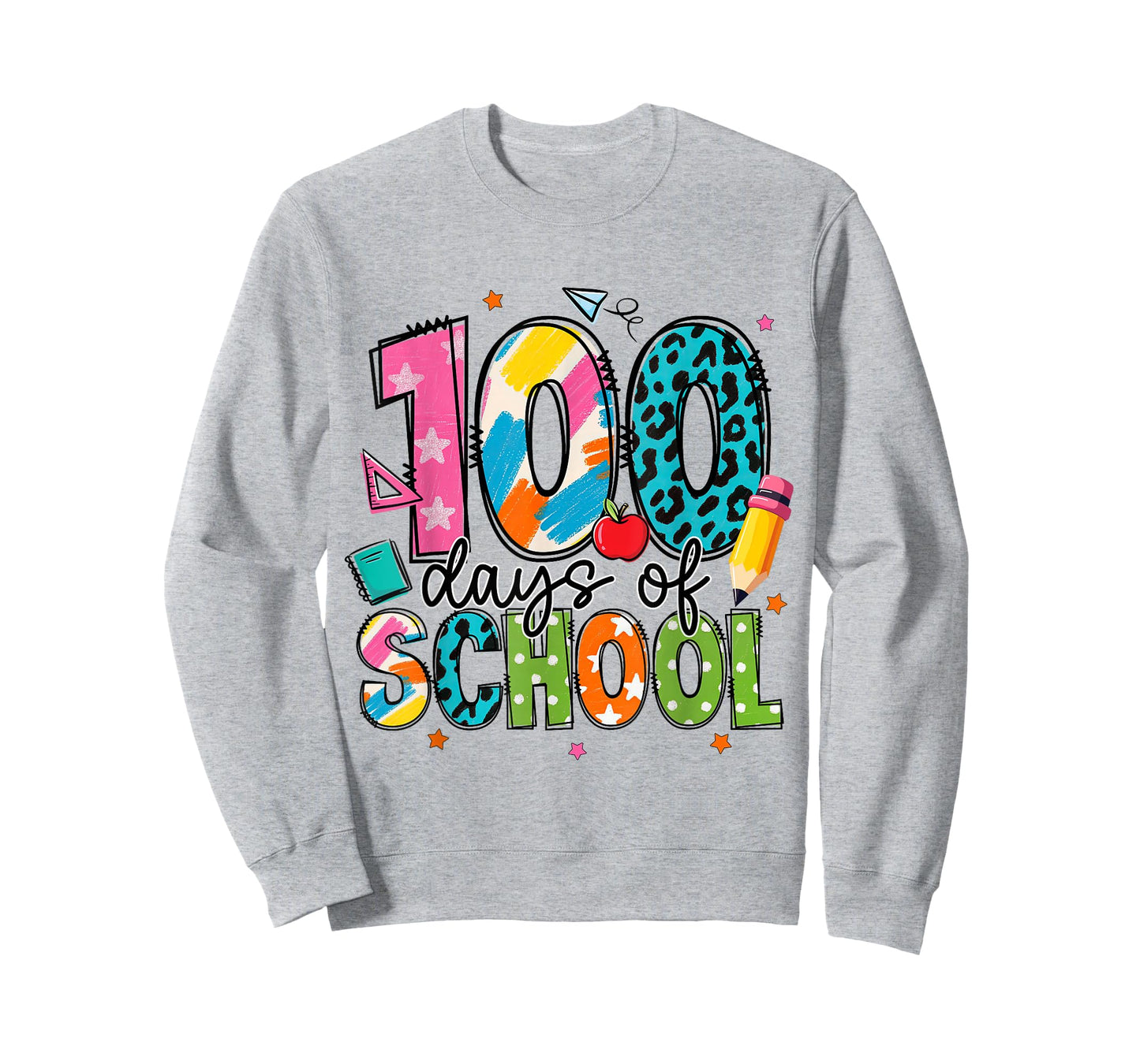 100 Days of School Pencil Teacher Girl Kid 100th Day School T-Shirt