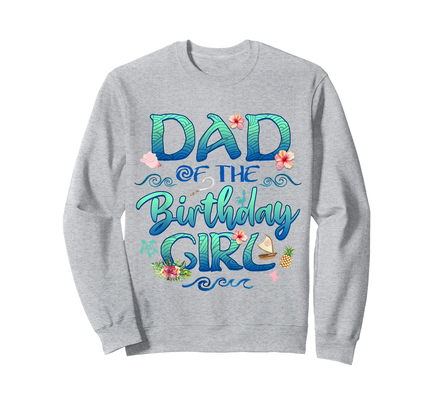 Dad of The Birthday Girl Vintage Ocean Family Birthday Girls T-Shirt