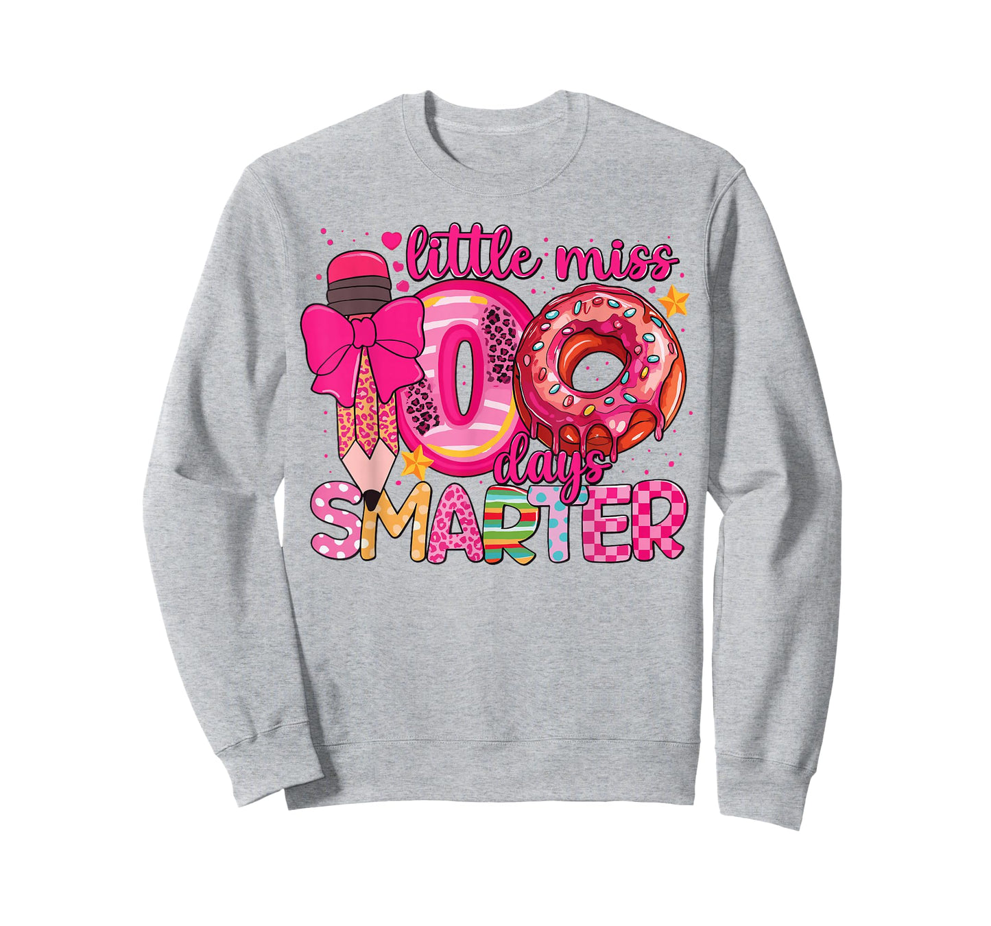 Little Miss 100 Days Smarter Girls Kids 100th Day of School T-Shirt