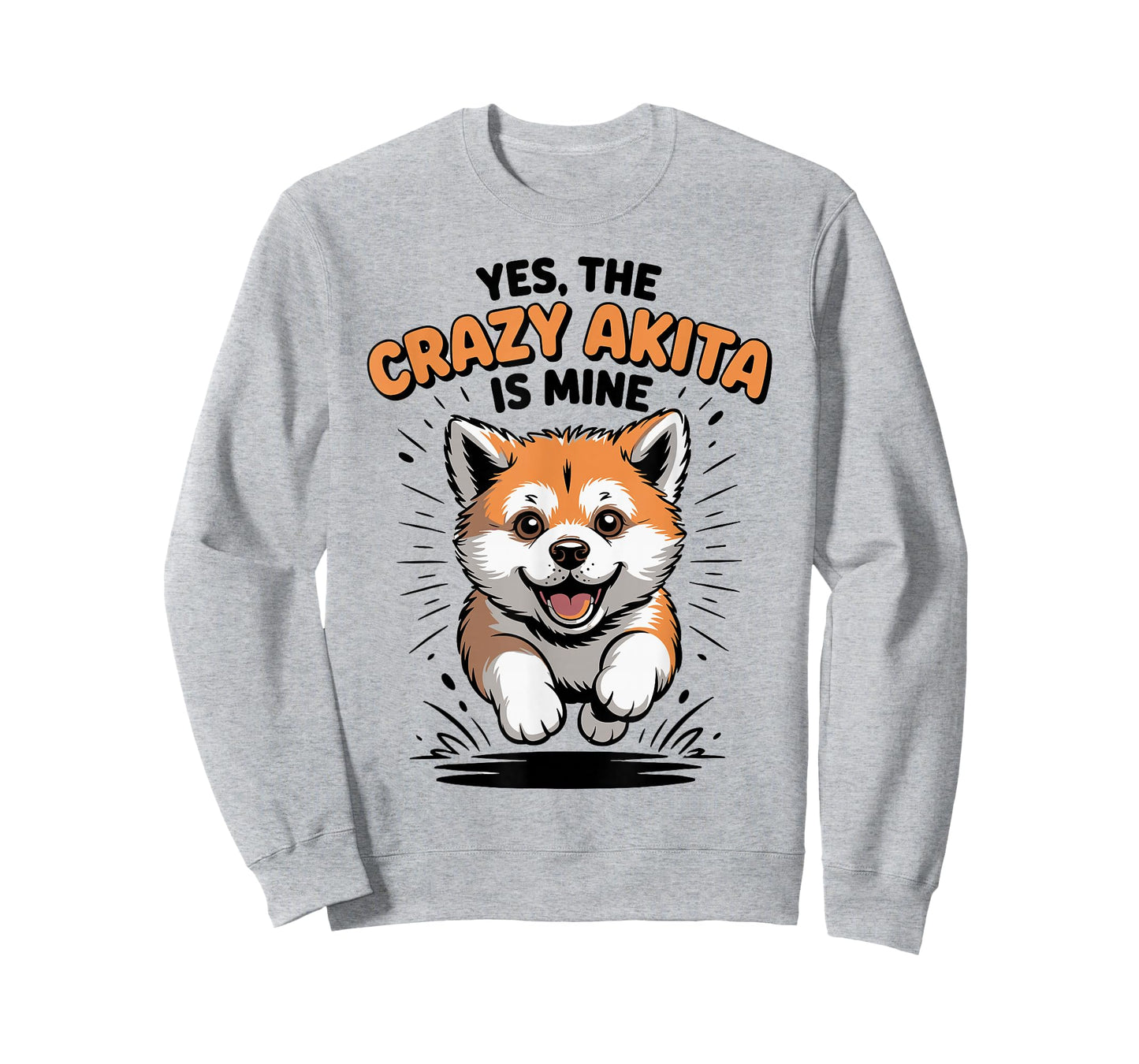 Yes, The Crazy Akita is Mine Pup Pet Dog Cartoon Funny Akita T-Shirt
