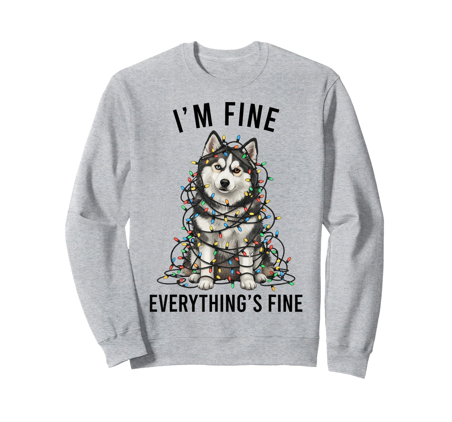 Pomsky Christmas I'm Fine Everything is Fine T-Shirt