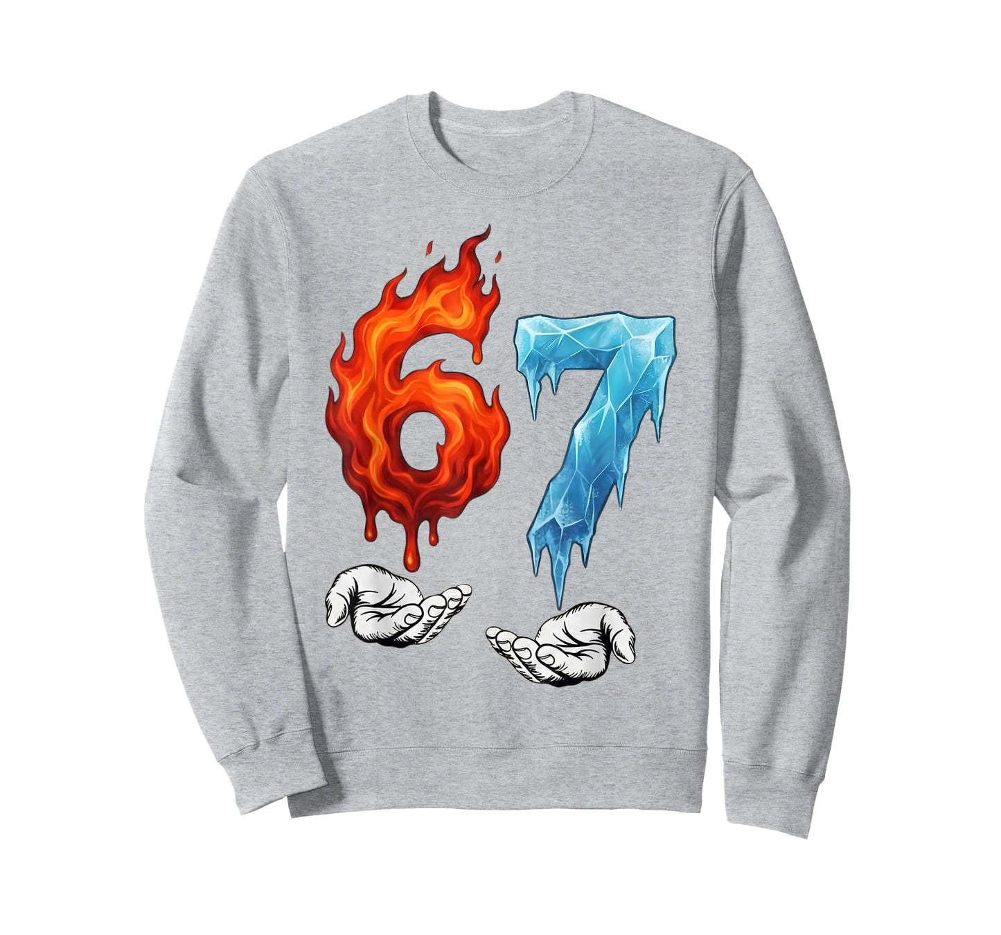 6 7 Meme Six Seven Ice 67 Flames Funny Kids Youth Men Women T-Shirt