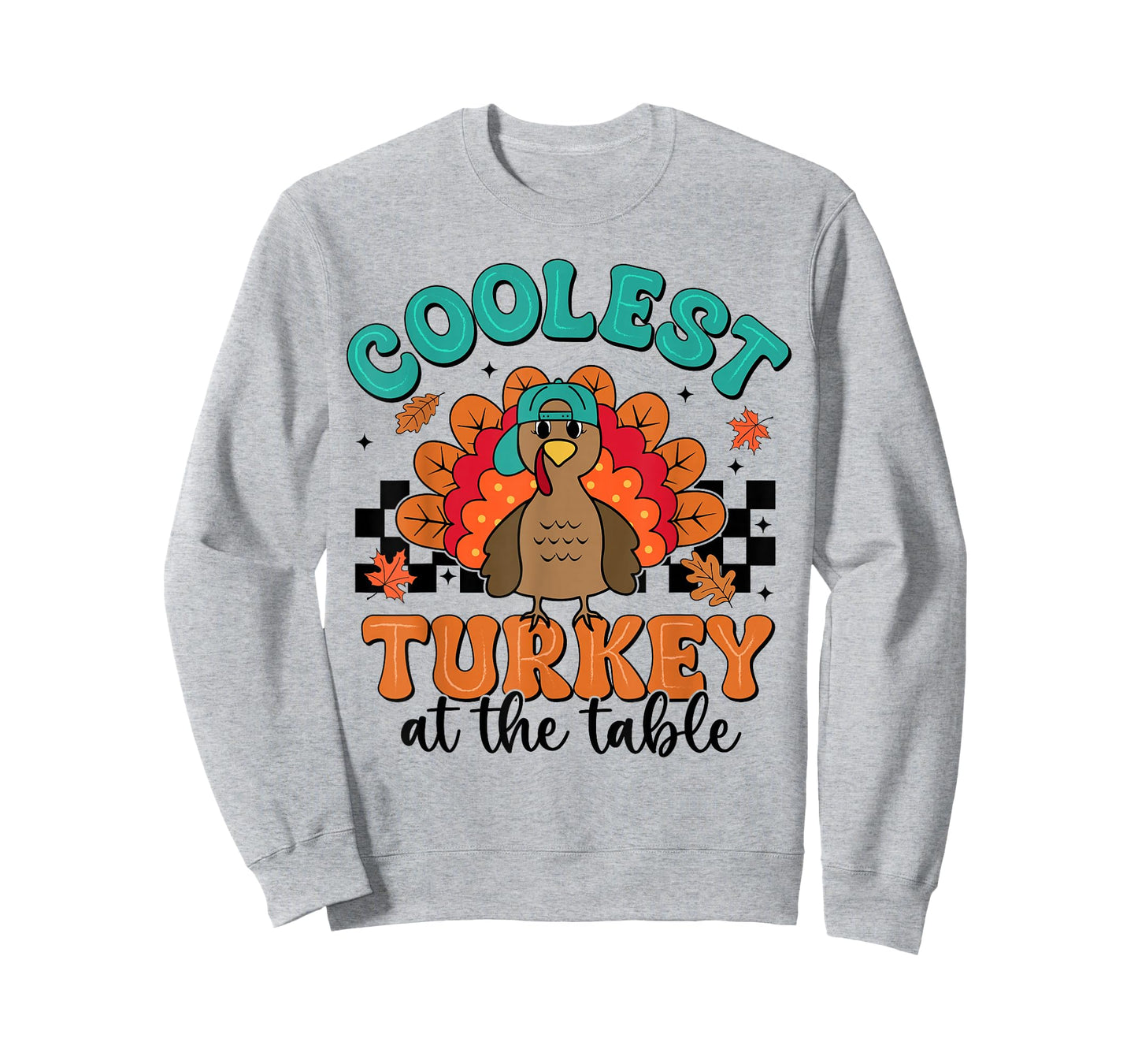 Coolest Turkey at The Table Thanksgiving Boys Kids Toddlers T-Shirt