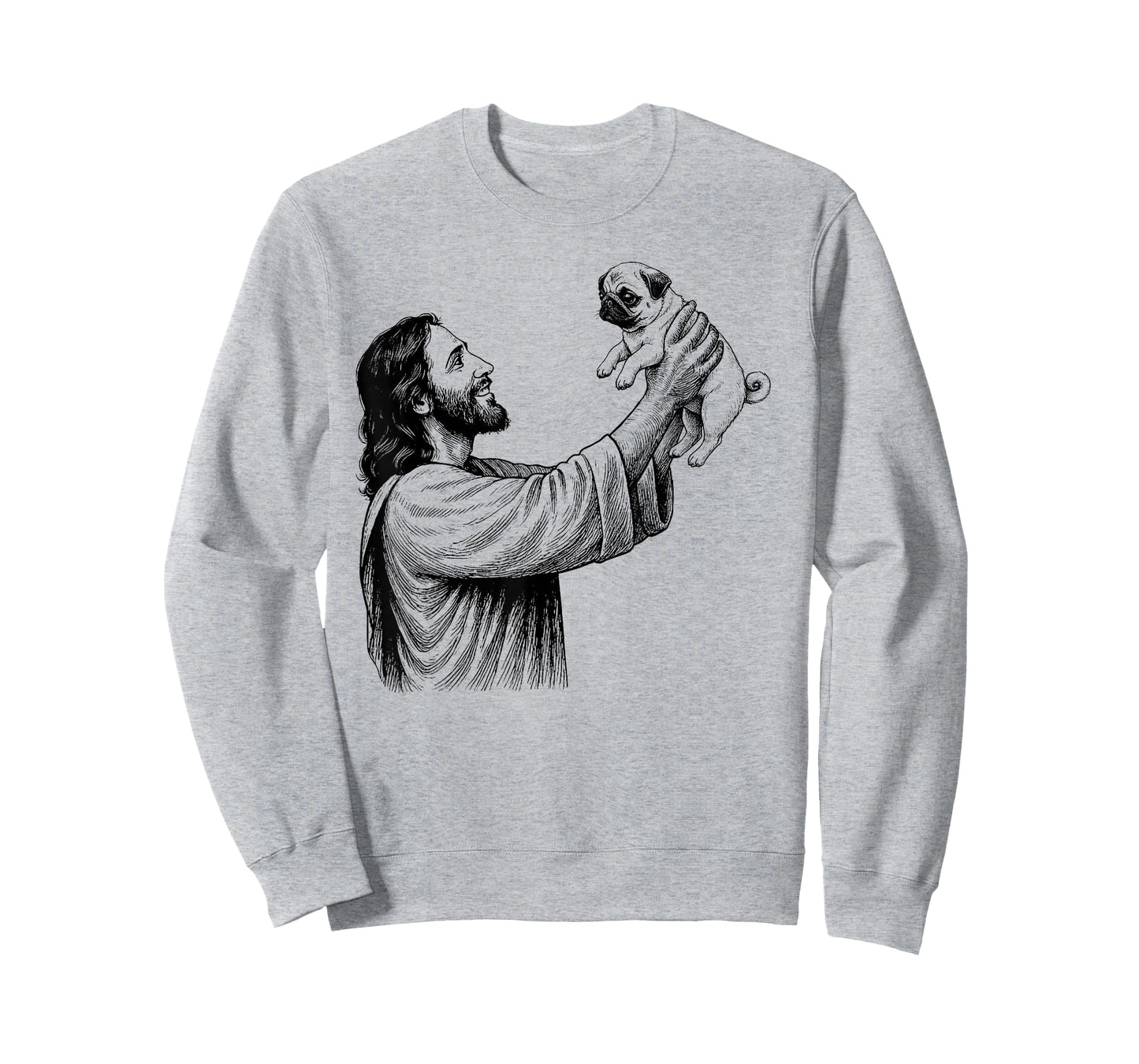 Jesus Holding Pug Religious Dog Lover T-Shirt
