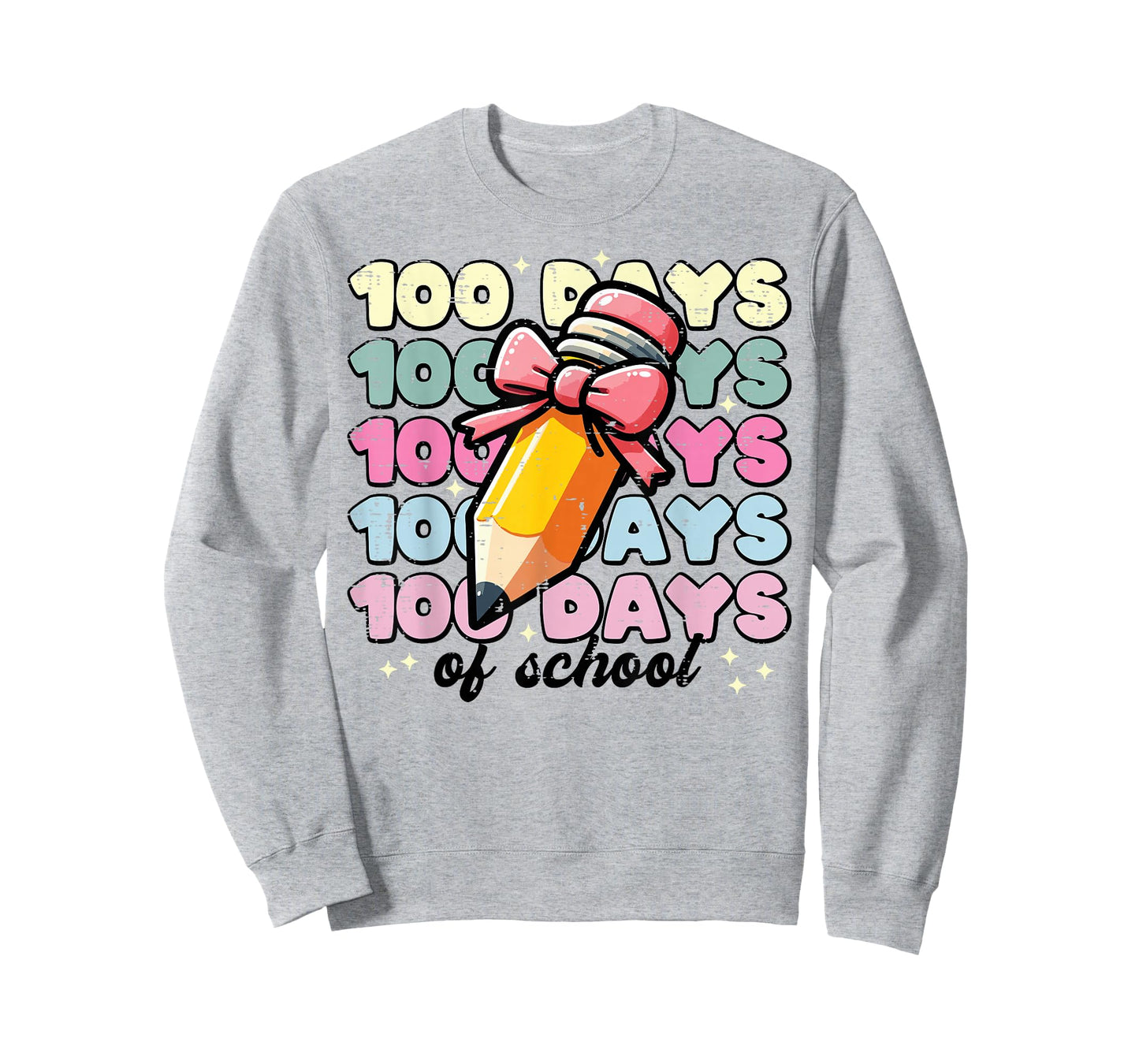 100 Days of School Pencil Coquette 100th Day Girl Kids Women T-Shirt