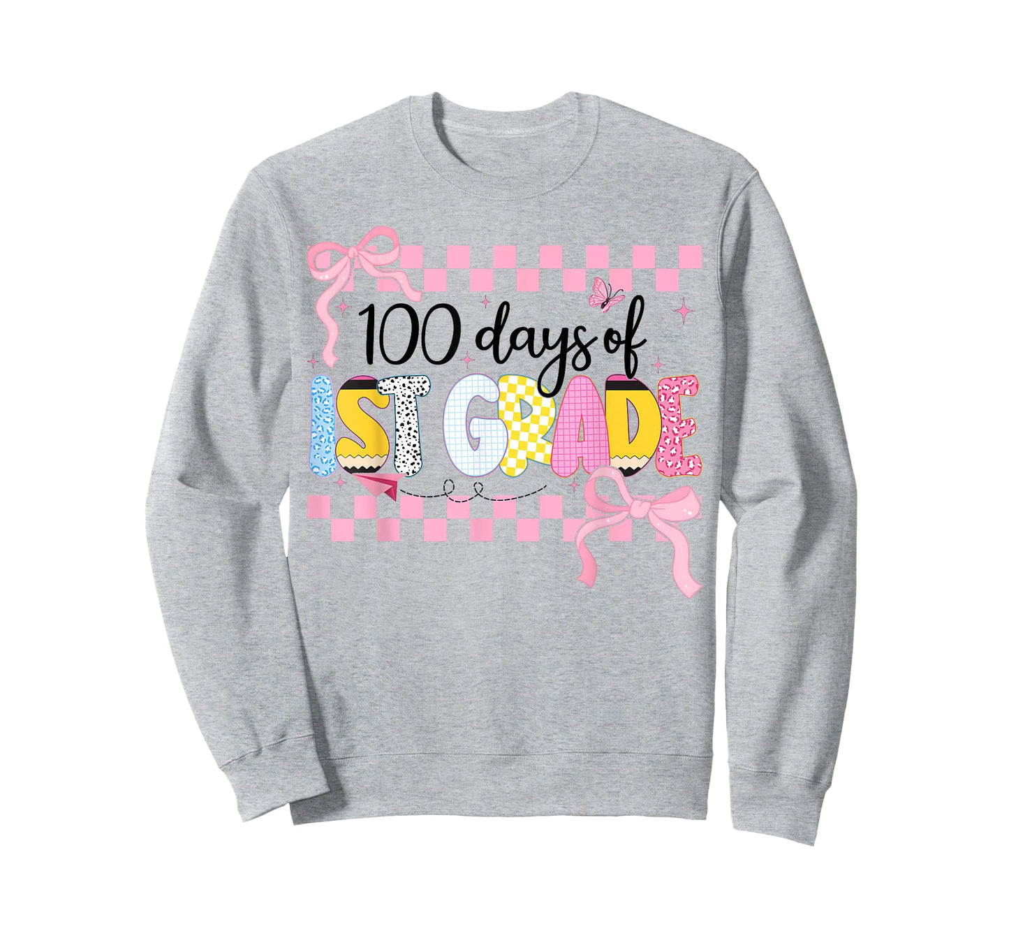 100 Days of 1st Grade Coquette Bow Groovy Teacher Girl Women T-Shirt