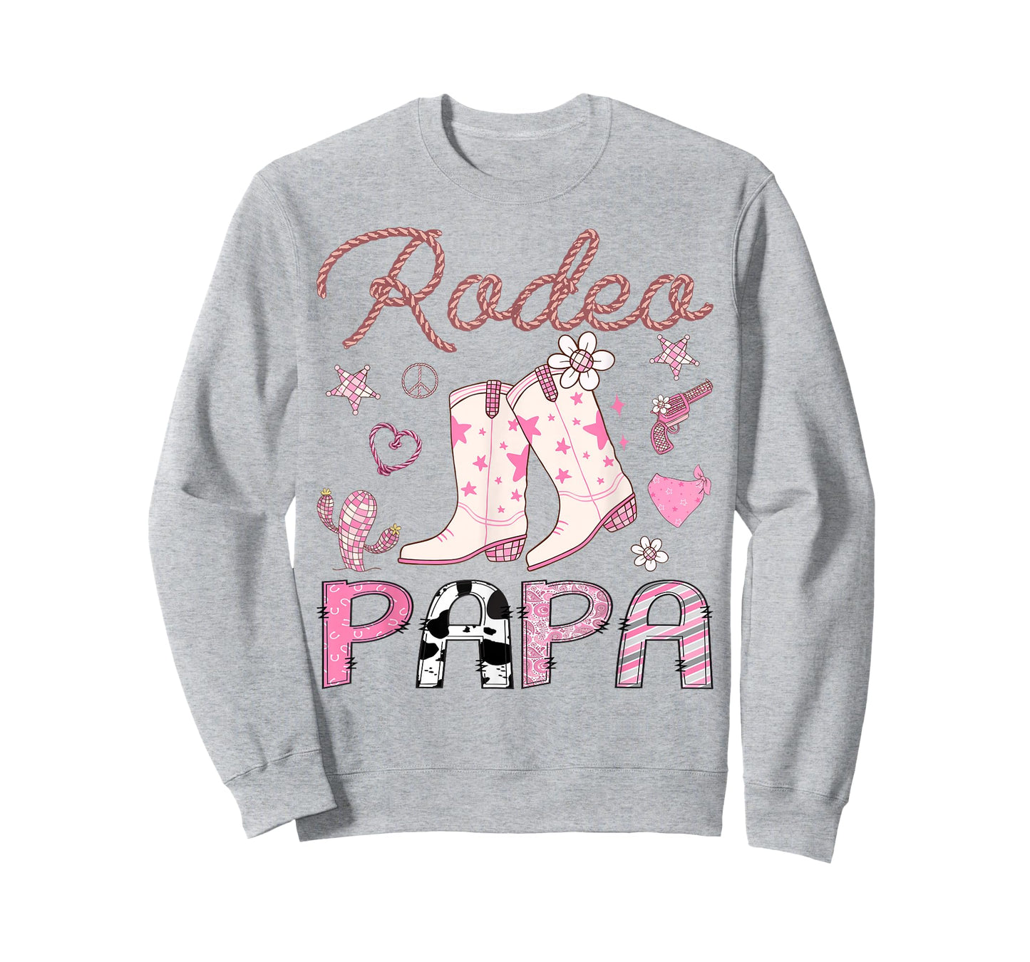 Rodeo Papa Pink Cowgirl Coquette Boots Birthday Girl T-Shirt