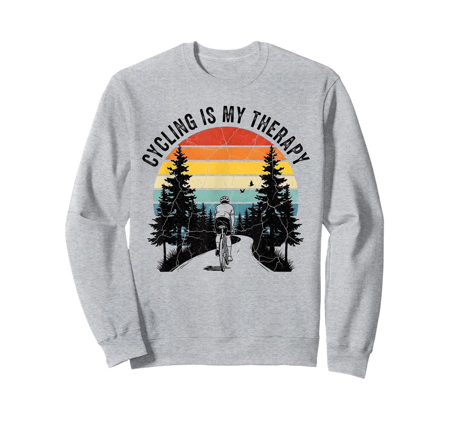 Funny Bike Lover Bicycling Outdoors Cycling is My Therapy T-Shirt