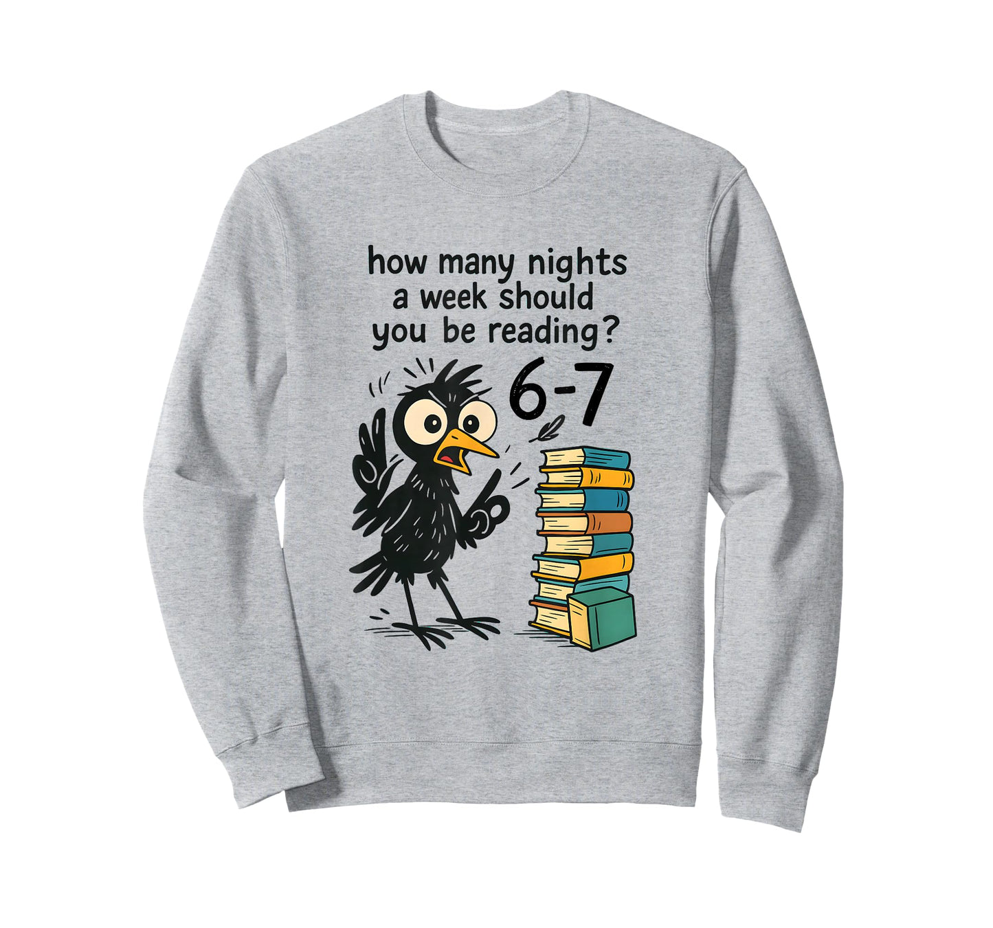 Funny Bookworm 6 7 Meme Design | Reading Nights Humor T-Shirt
