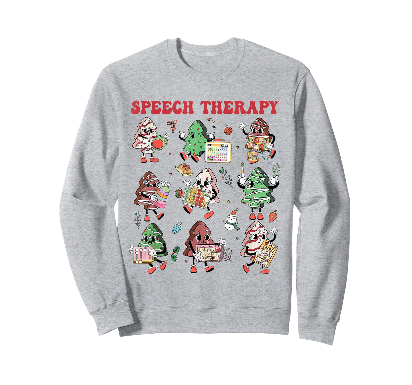 Cute Speech Therapy Christmas SLP Speech Pathologist T-Shirt