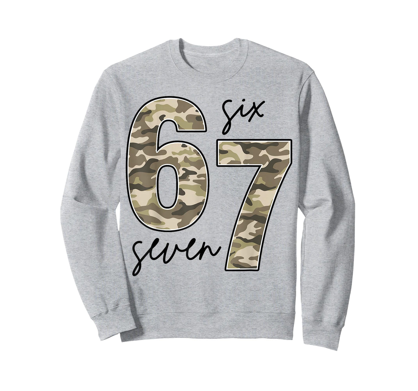 Funny Camo Six Seven 67 Meme T-Shirt