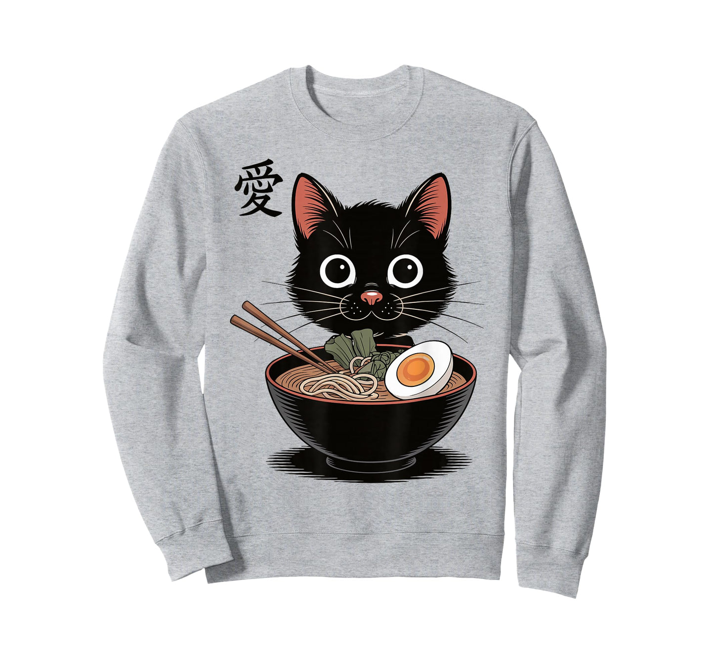 Funny Kawaii Ramen Cat Neko Anime Kanji Love Kitten Art T-Shirt