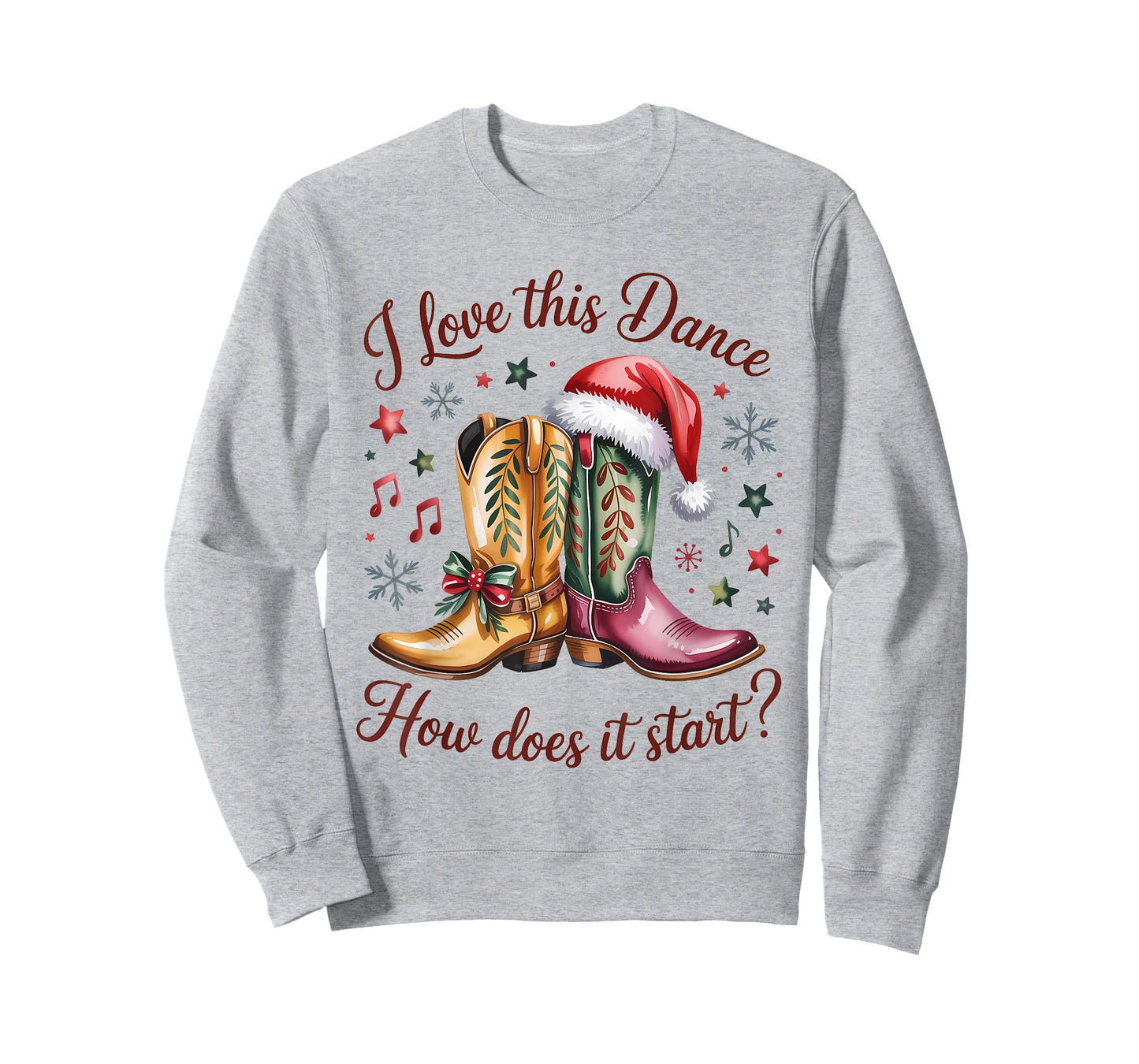 I Love This Dance How Does It Start Line Dance Christmas T-Shirt
