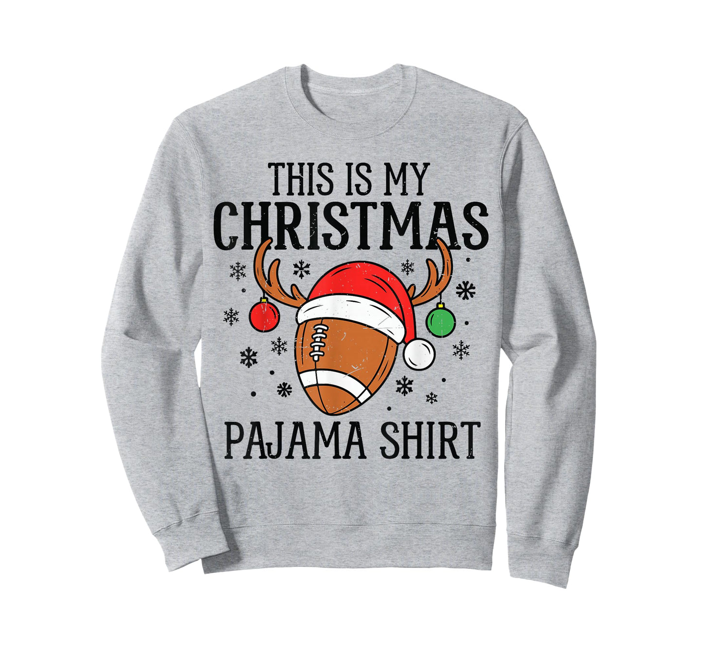 Christmas Football Pajama Shirt Santa Claus Matching Family T-Shirt