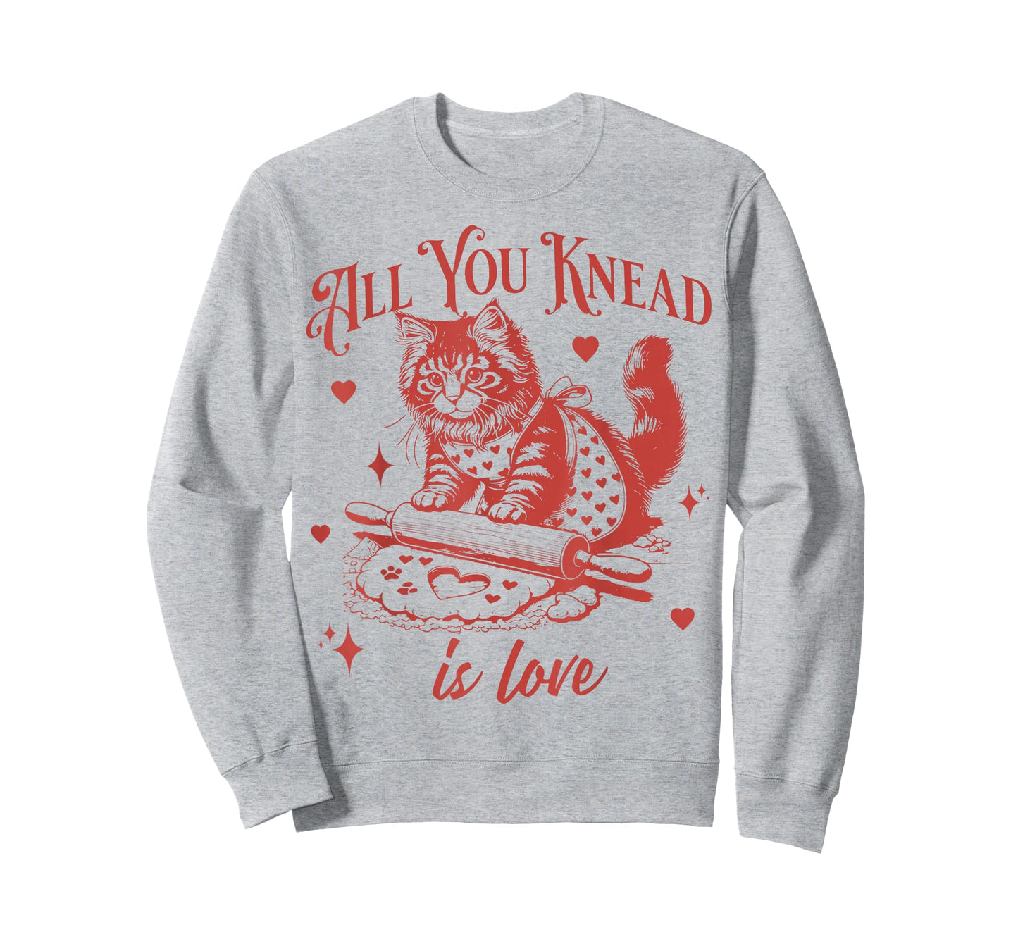 Vintage Cat Biscuits Kneading Dough Valentine's Day T-Shirt