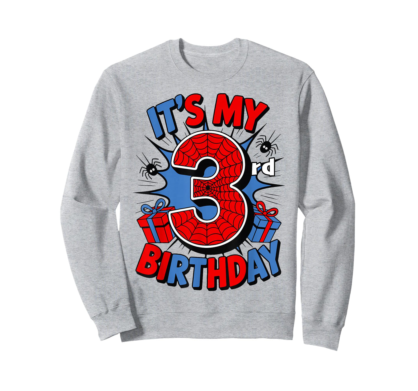 It's My 3rd Birthday Spider Theme Party 3 Year Old Boys Kids T-Shirt
