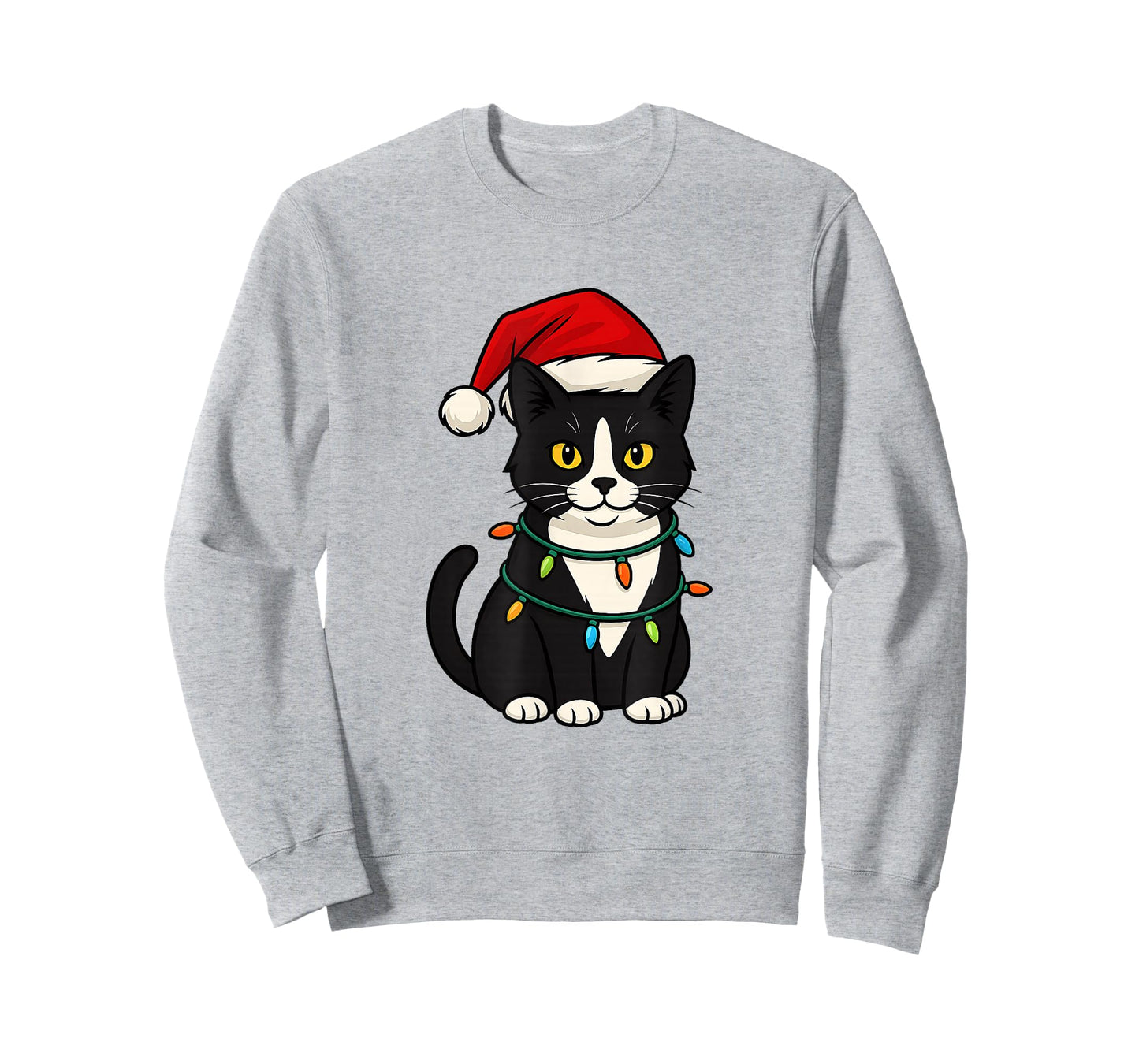 Cute Tuxedo Cat with Santa Hat Funny Christmas Xmas Gift T-Shirt