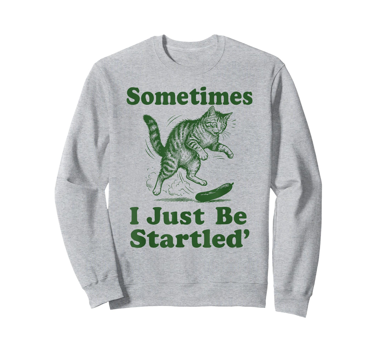 Sometimes I Just Be Startled Funny Cat vs Cucumber Meme T-Shirt
